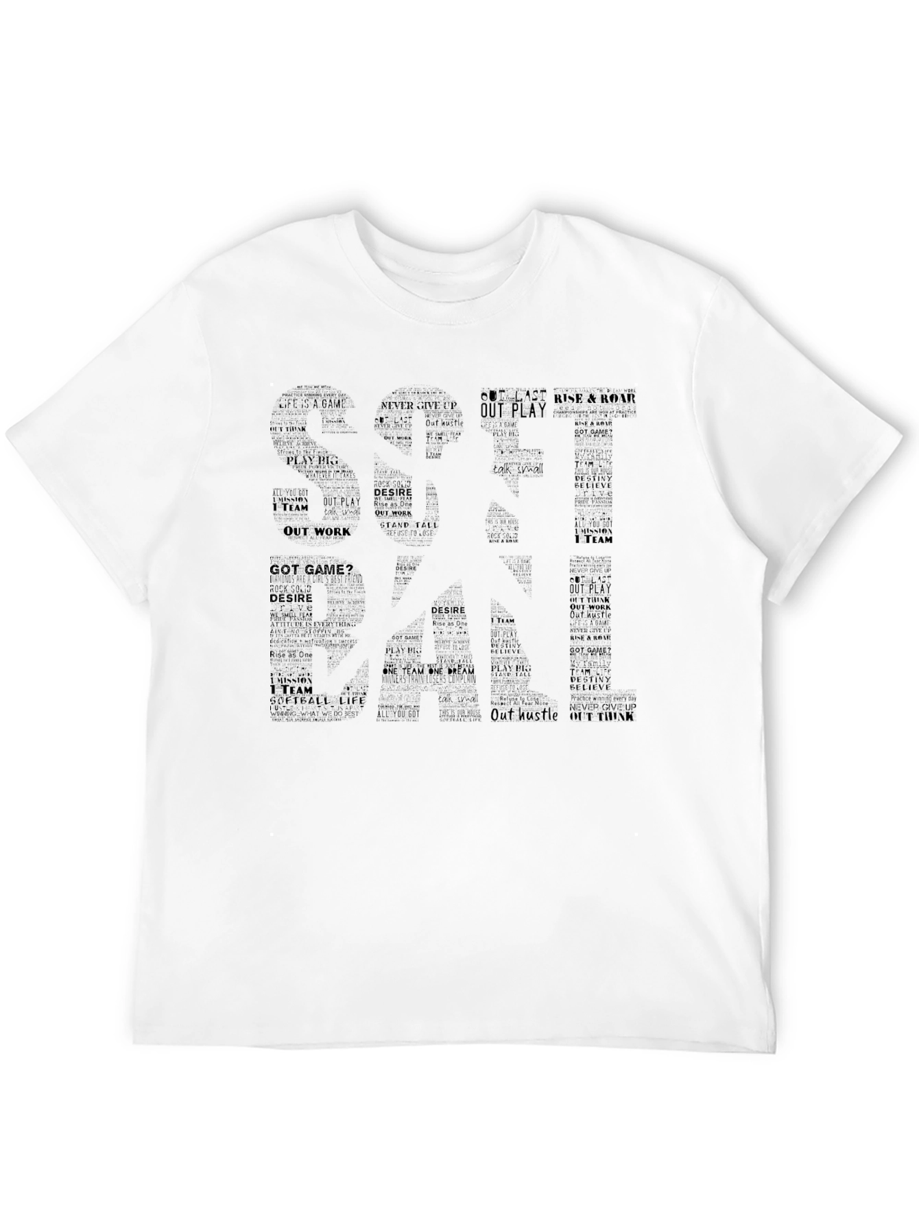 Motivational Word Art Black T-Shirt