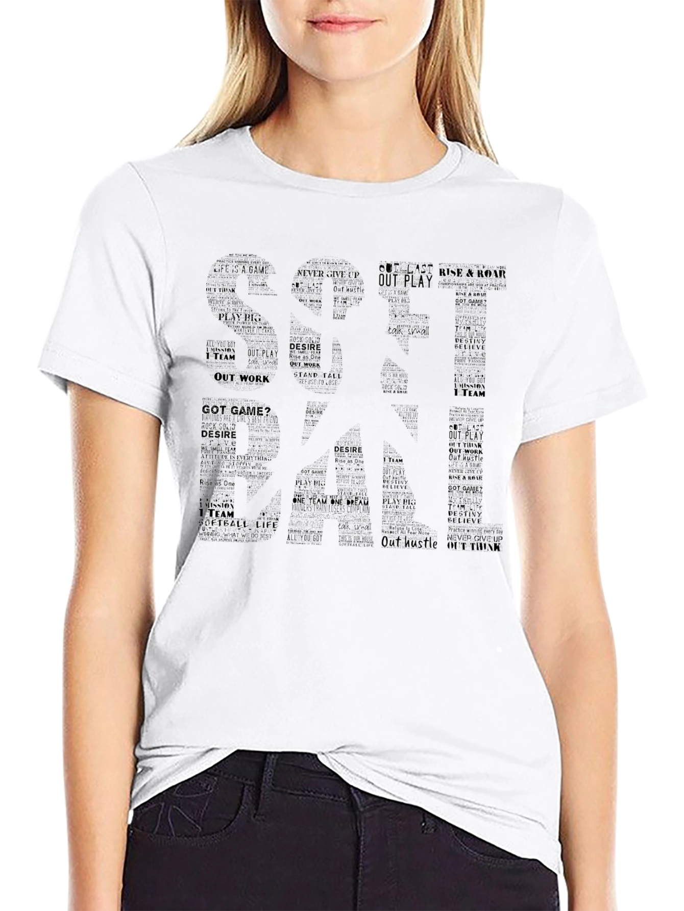 Motivational Word Art Black T-Shirt