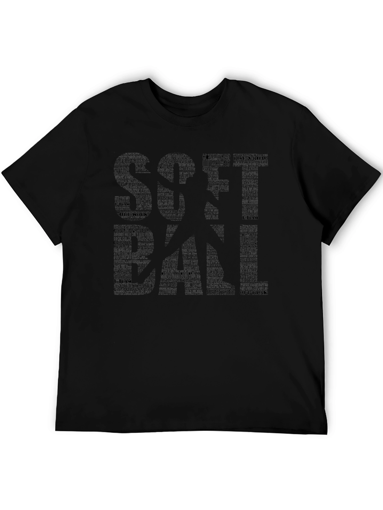 Motivational Word Art Black T-Shirt