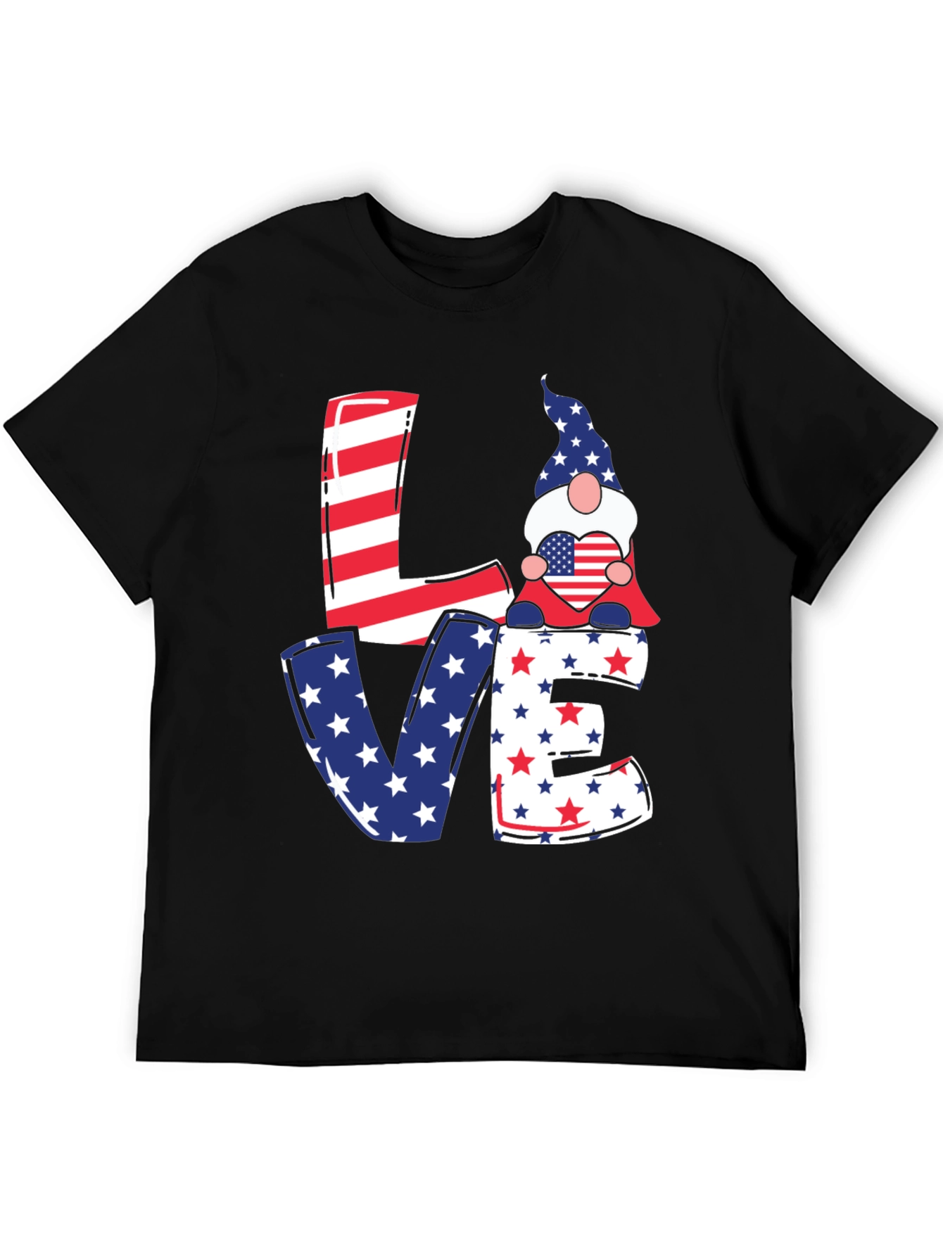 Patriotic Gnome Love T-Shirt - USA Pride Tee