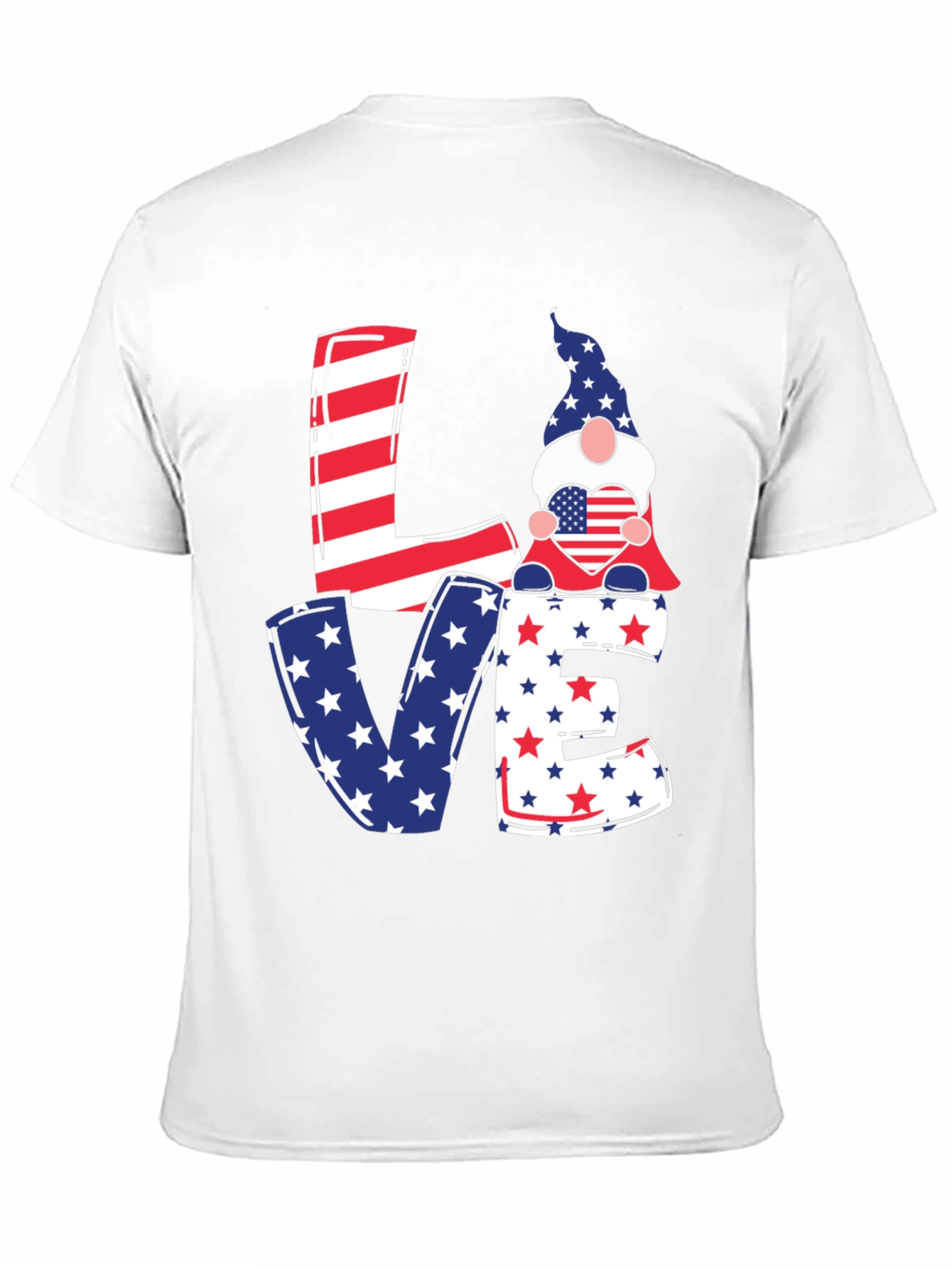 Patriotic Gnome Love T-Shirt - USA Pride Tee
