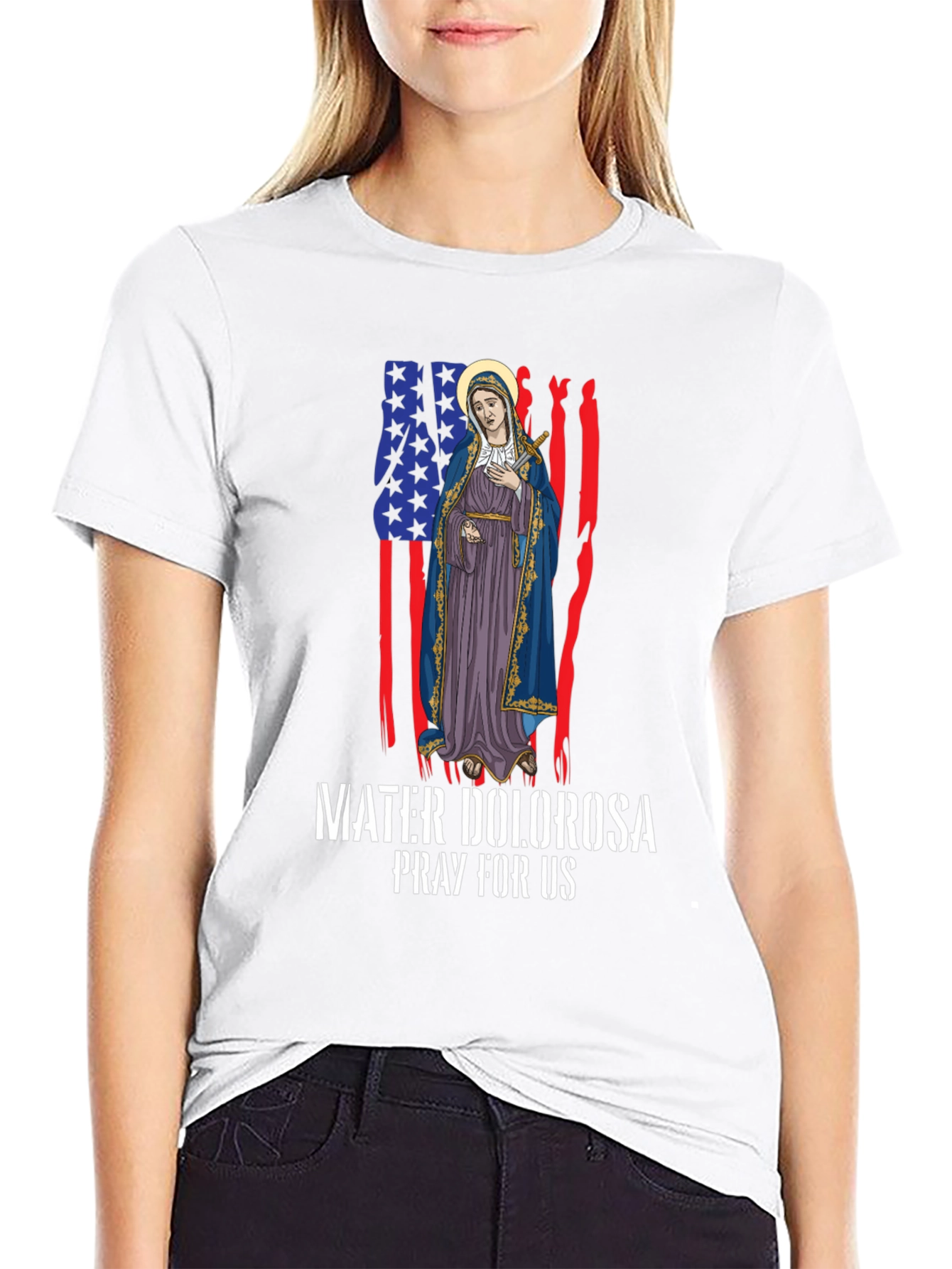 Mater Dolorosa T-Shirt - Pray for Us