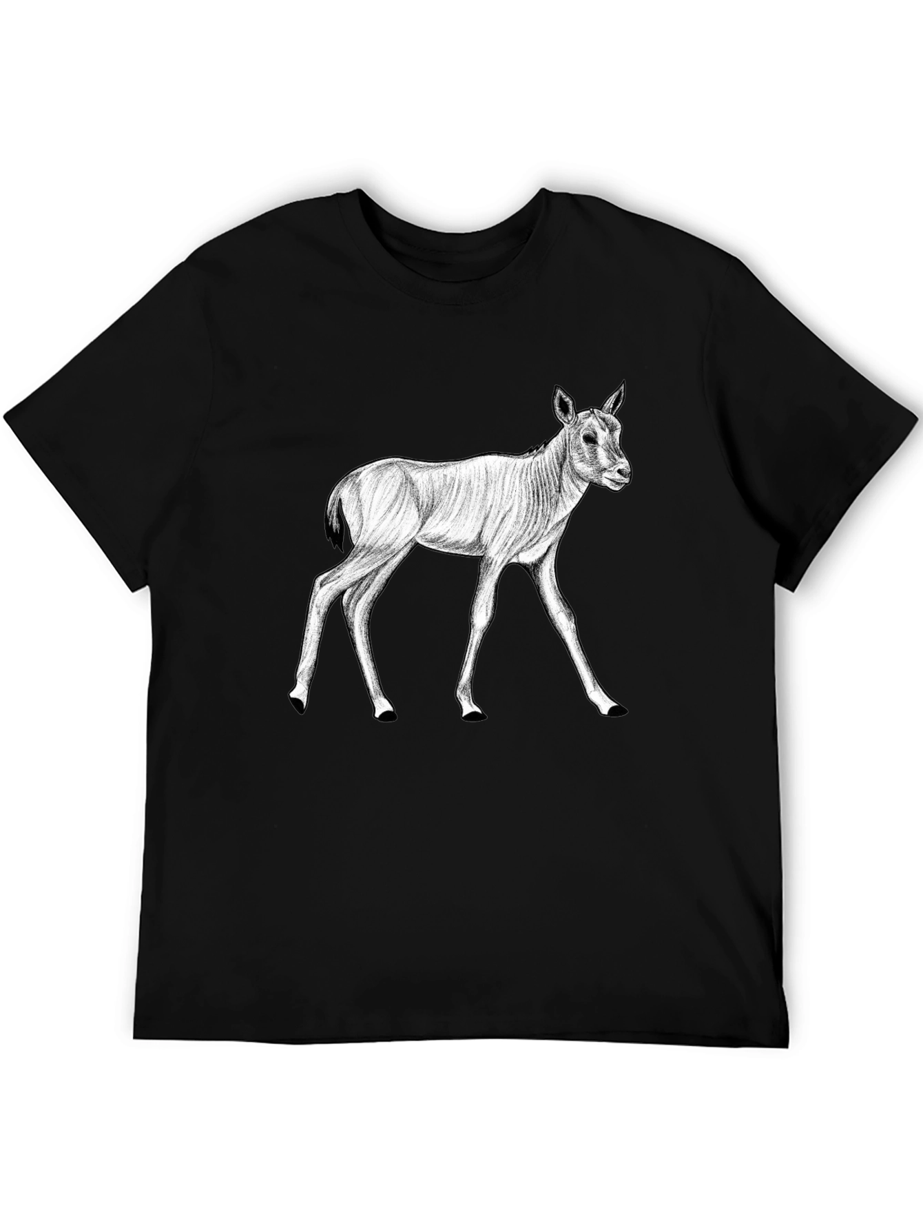 Black T-Shirt with Antelope Graphic