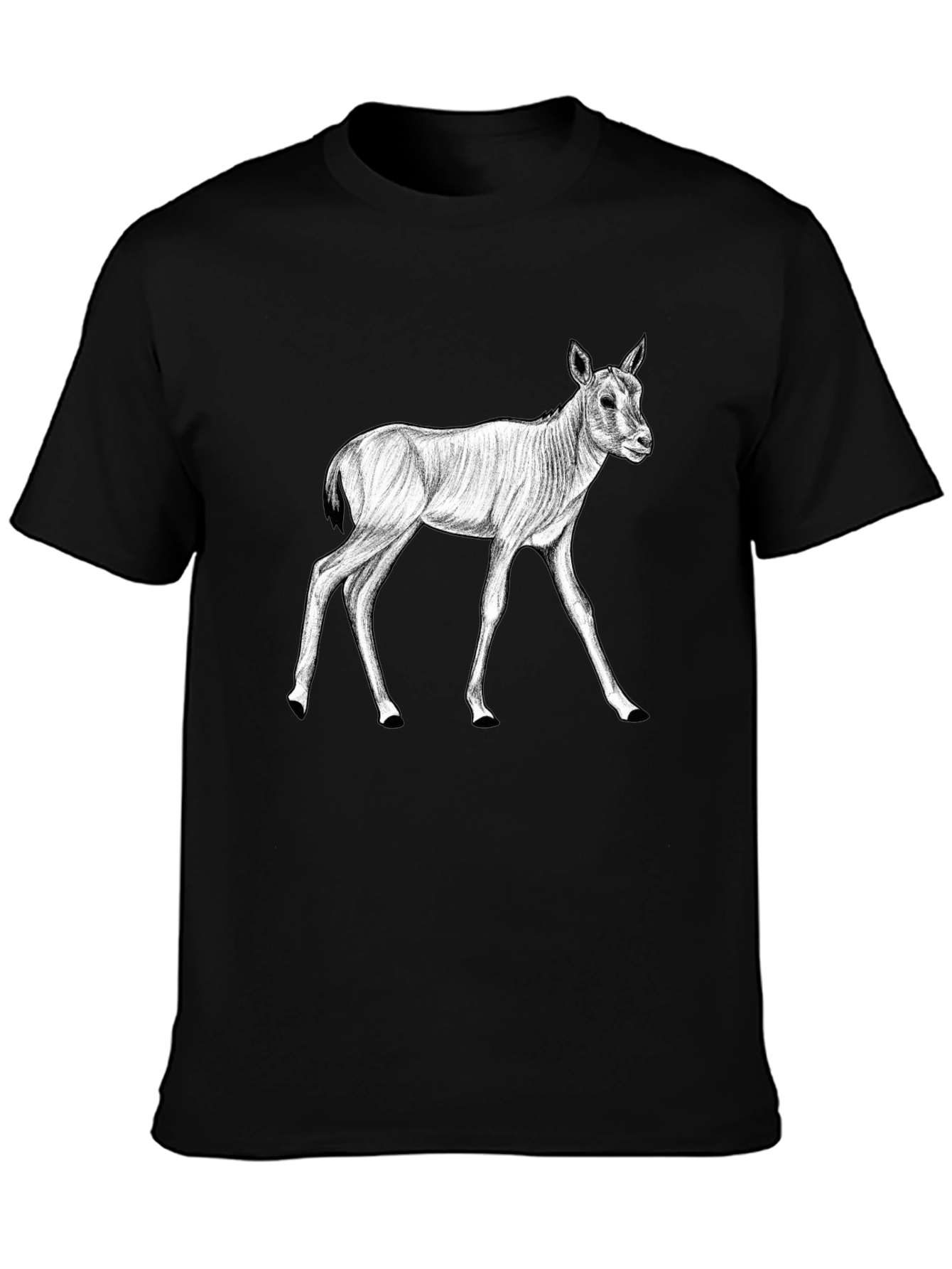 Black T-Shirt with Antelope Graphic