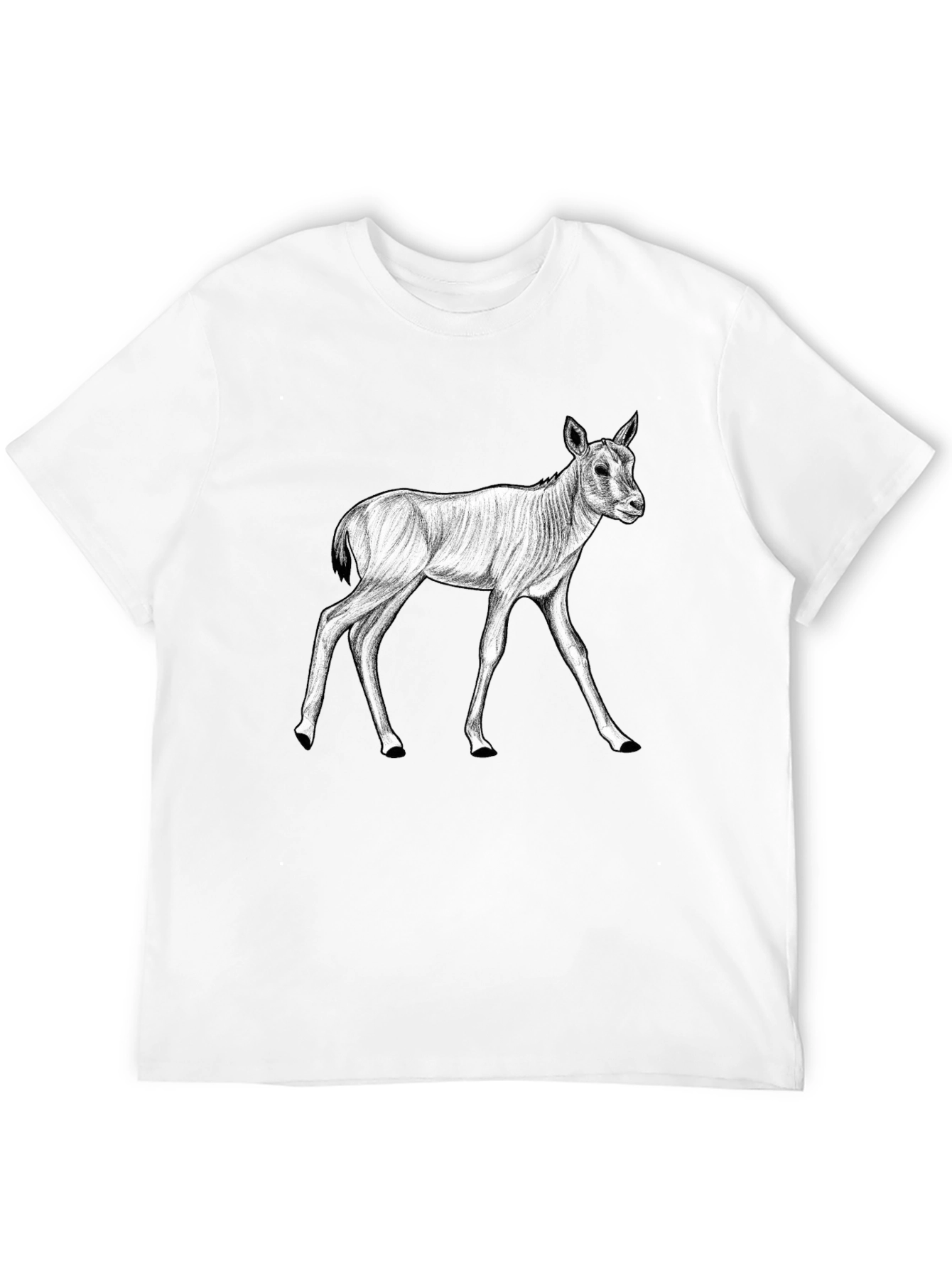 Black T-Shirt with Antelope Graphic