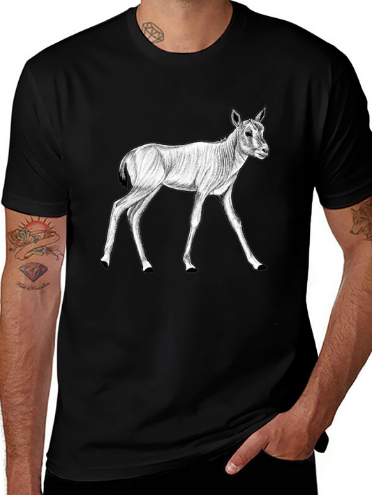 Black T-Shirt with Antelope Graphic