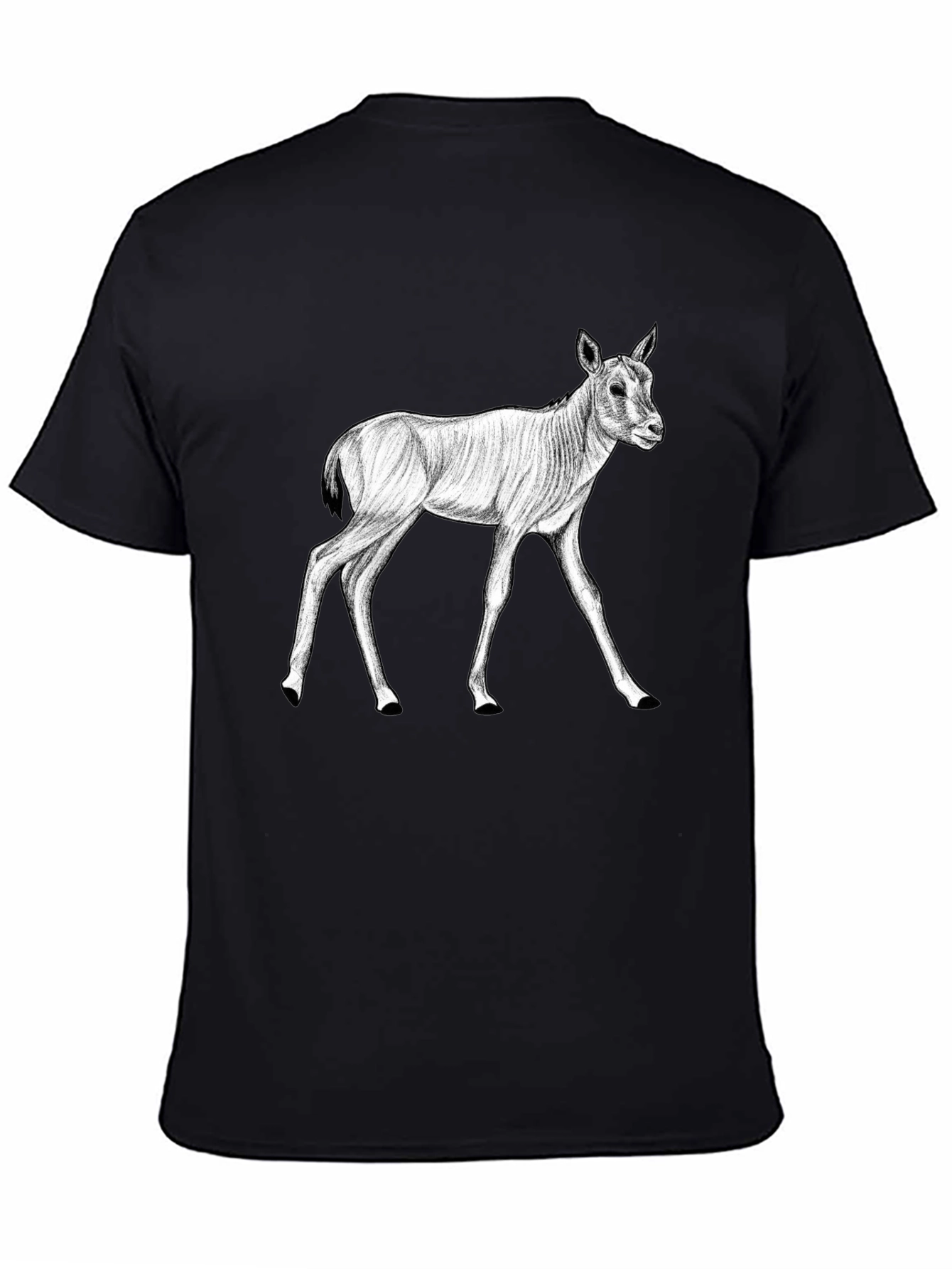 Black T-Shirt with Antelope Graphic