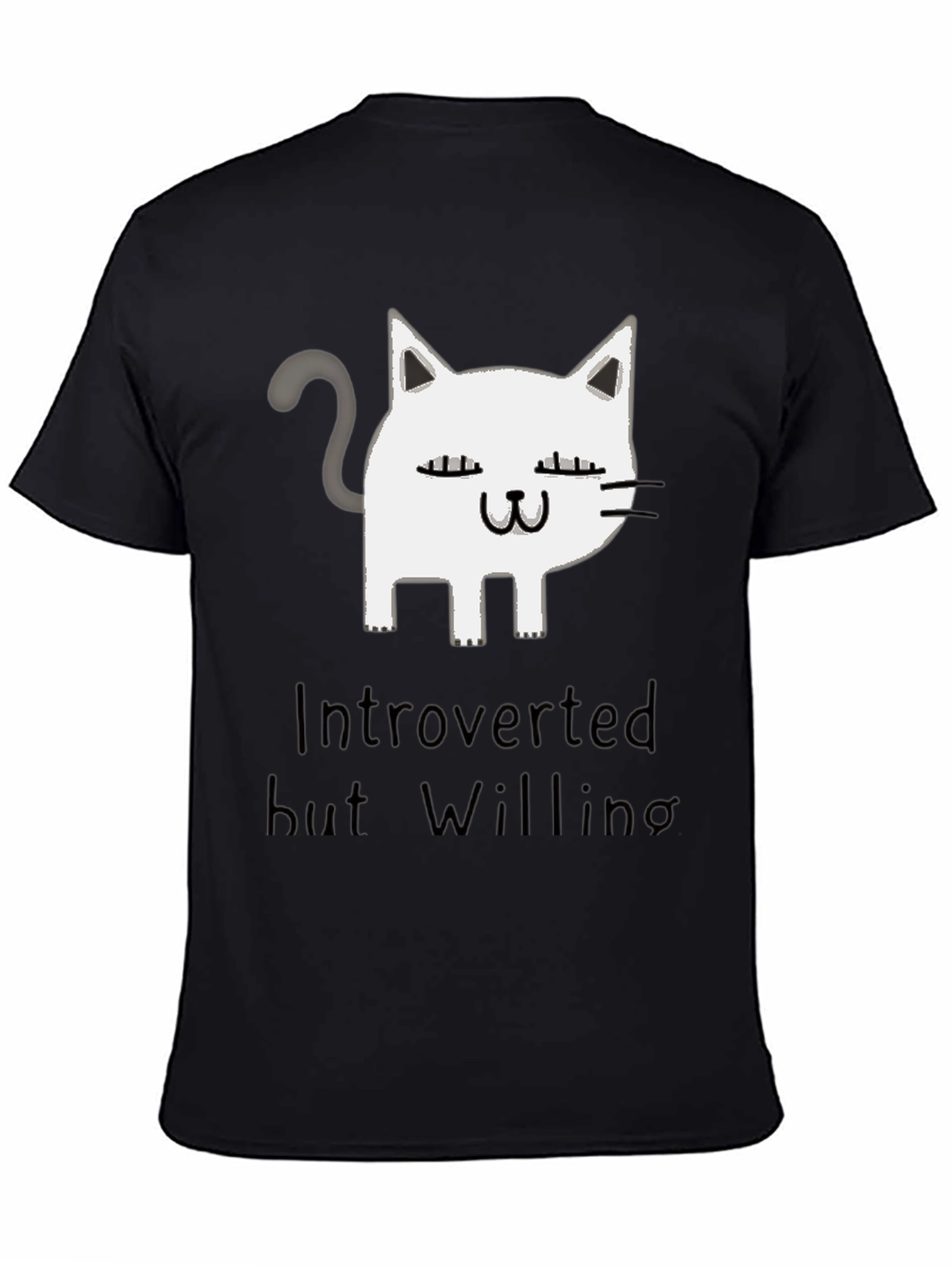 Introverted But Willing Cat Graphic T-Shirt