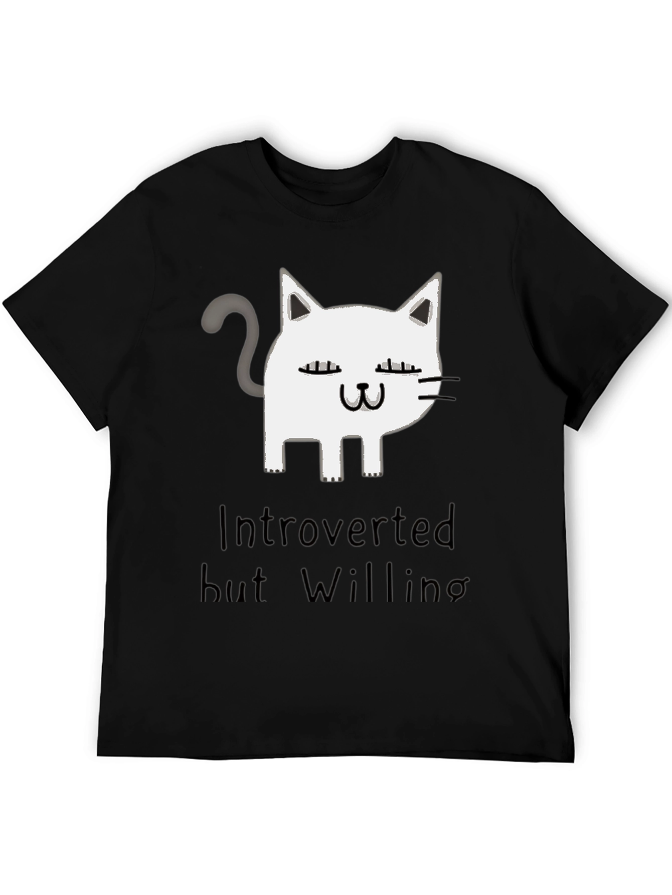 Introverted But Willing Cat Graphic T-Shirt
