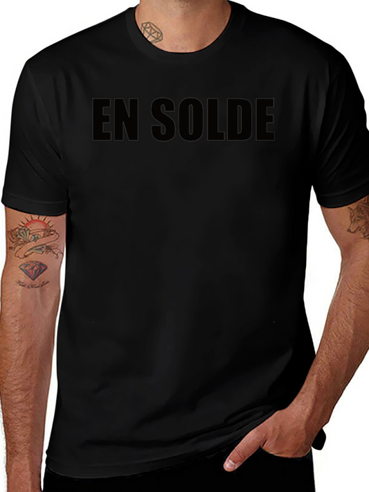 En Solde Black Graphic T-Shirt