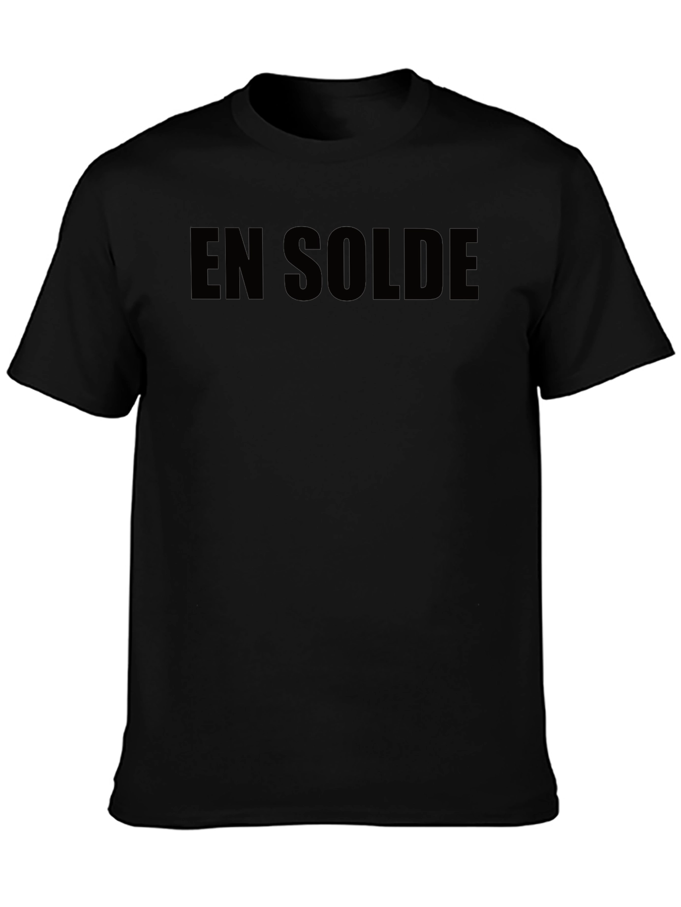 En Solde Black Graphic T-Shirt