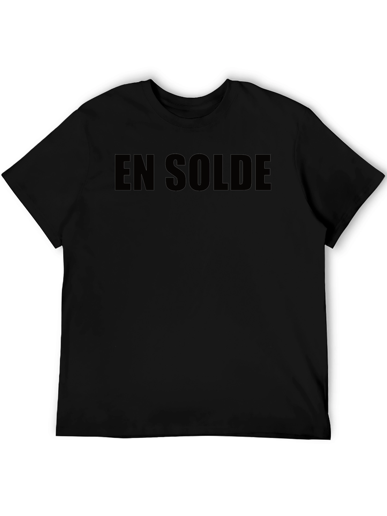 En Solde Black Graphic T-Shirt