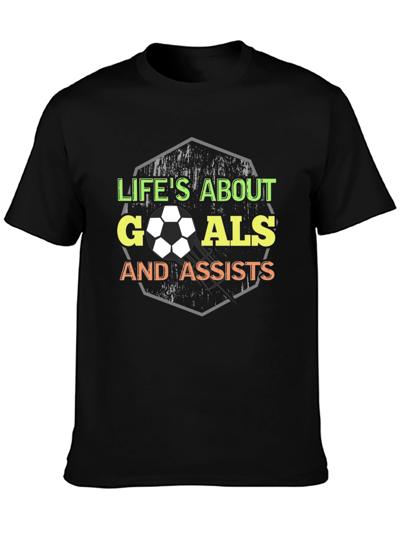 Lifes About Goals Soccer Graphic Tee
