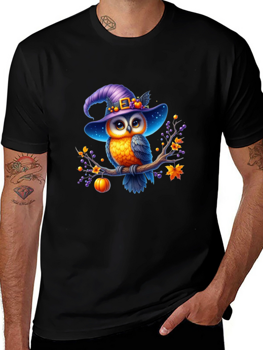 Halloween Owl T-Shirt: Cute Witch Hat Design