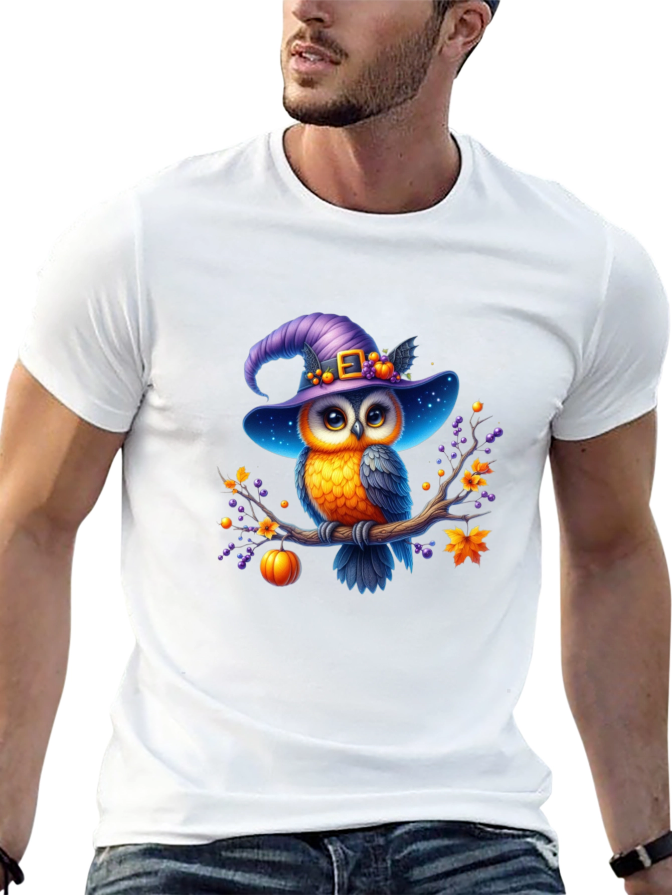 Halloween Owl T-Shirt: Cute Witch Hat Design