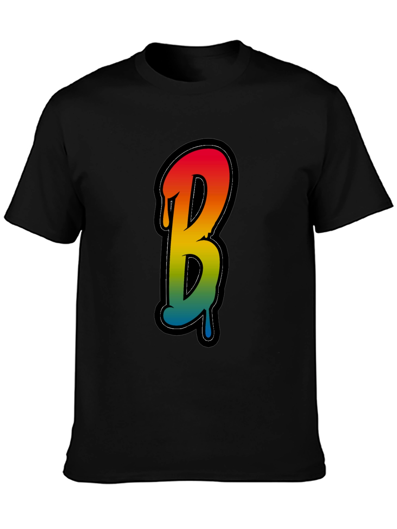 Letter B Drip Graphic Tee - Black