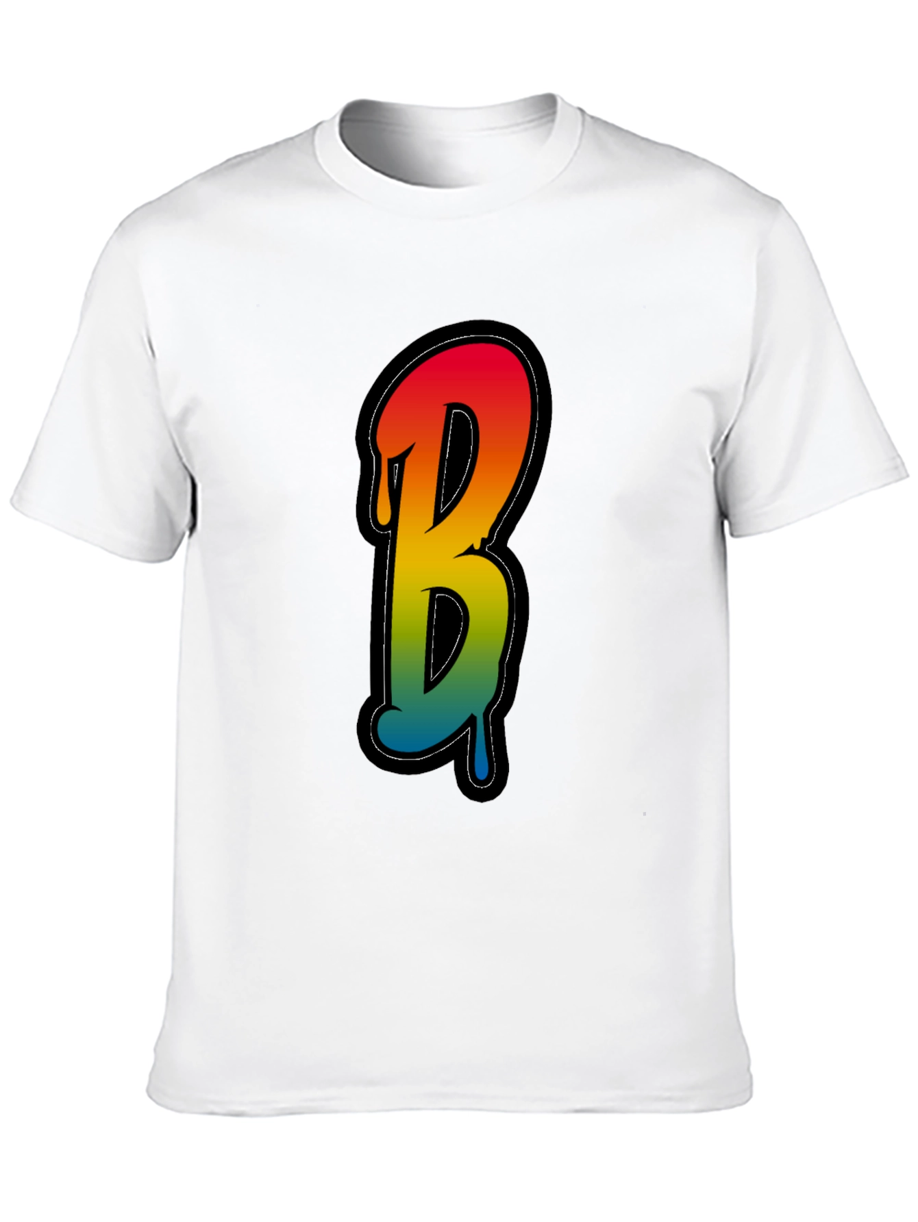 Letter B Drip Graphic Tee - Black