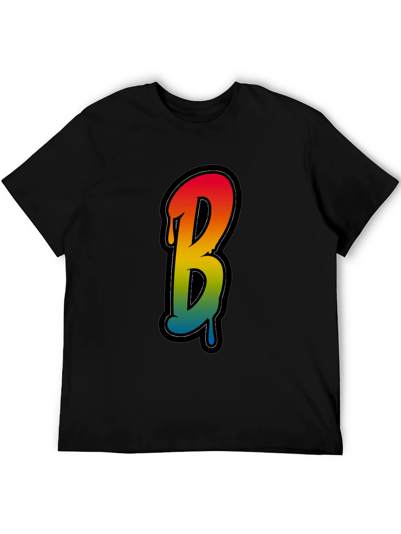 Letter B Drip Graphic Tee - Black