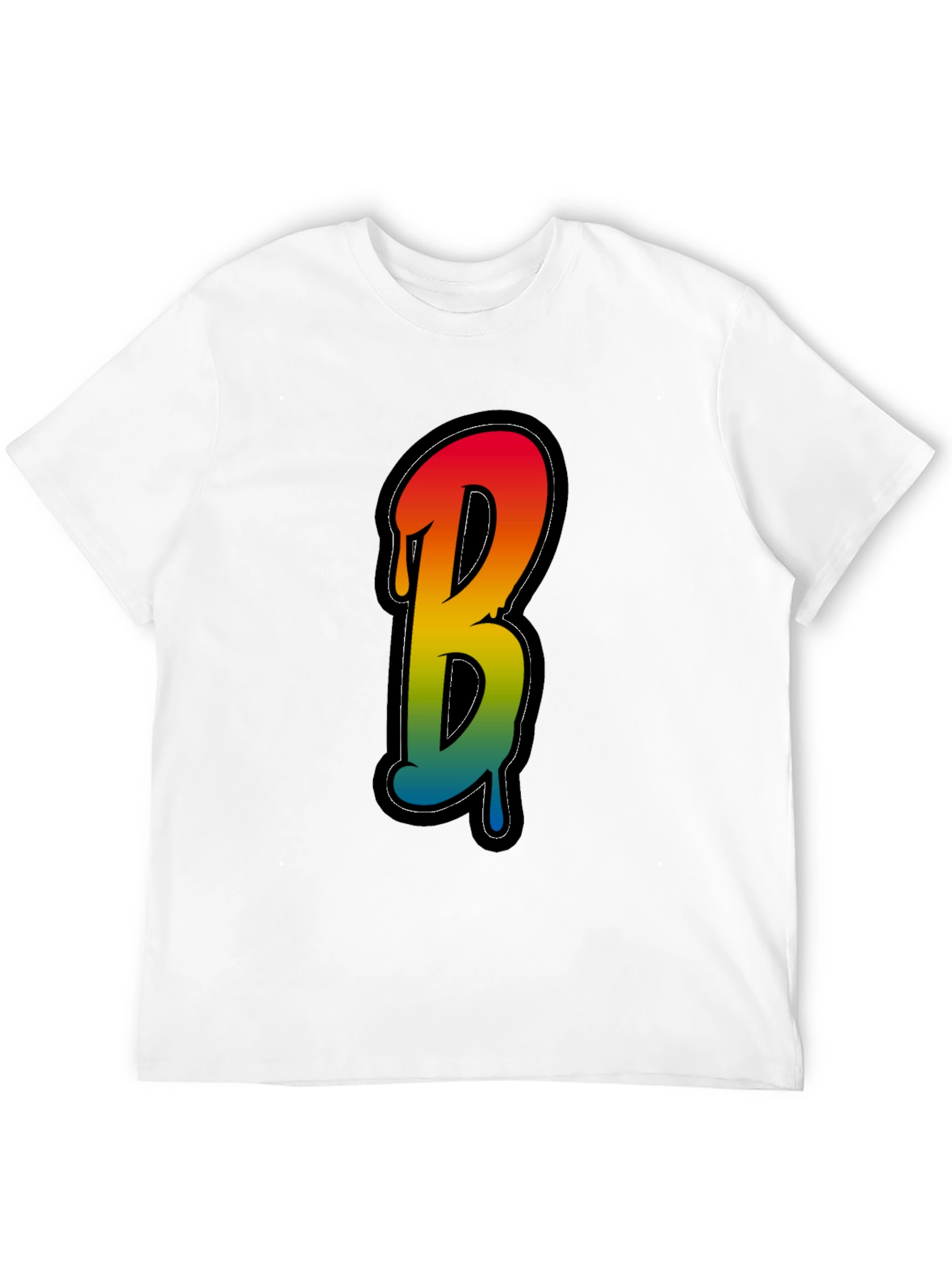 Letter B Drip Graphic Tee - Black