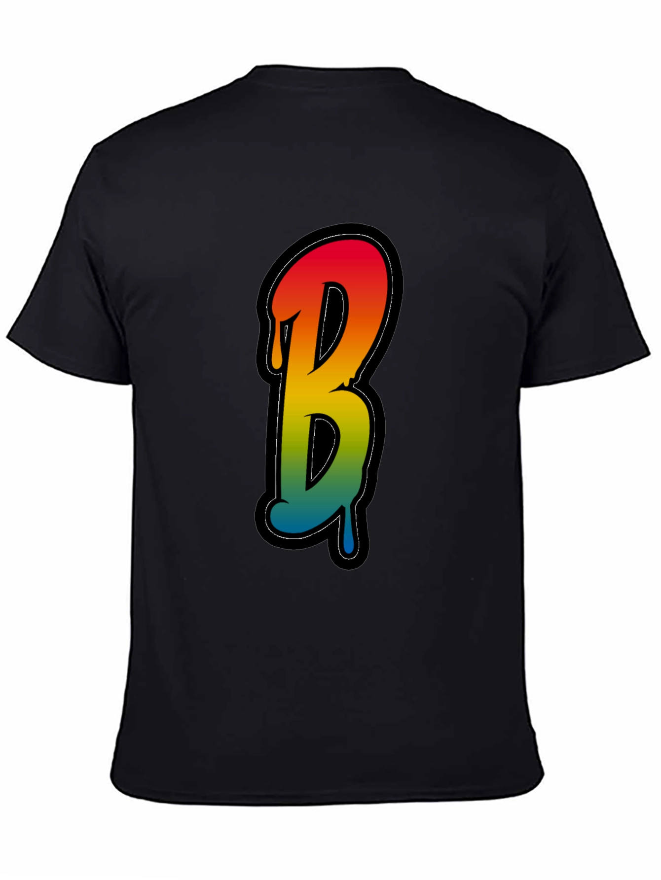 Letter B Drip Graphic Tee - Black