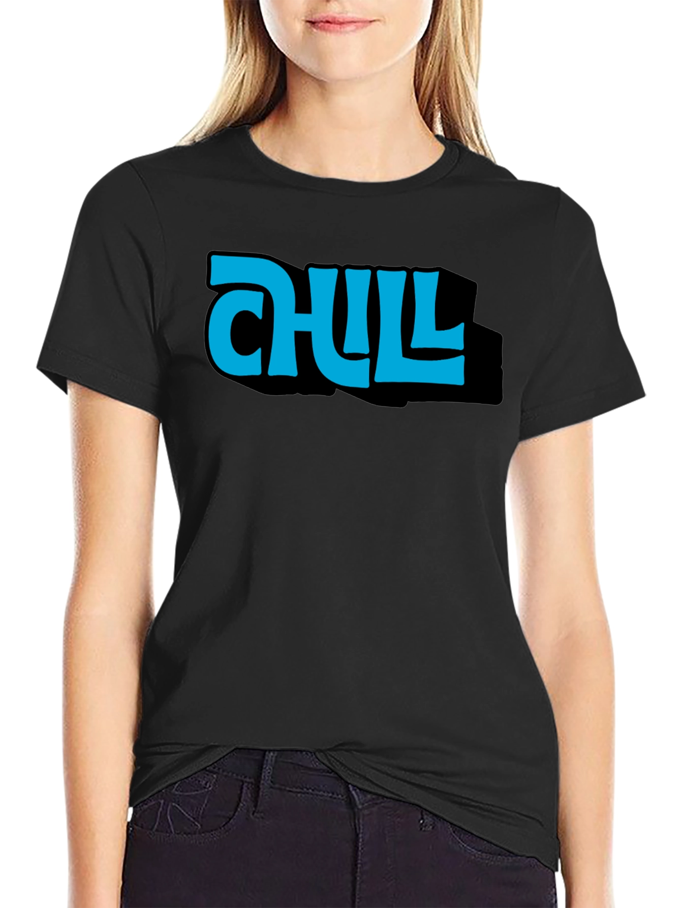 Chill Black Graphic Tee for Casual Comfort