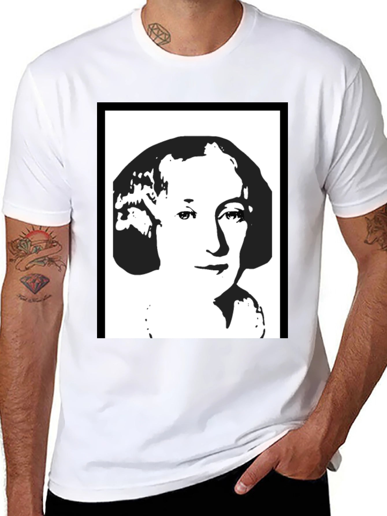 Martha Washington Black & White Graphic Tee