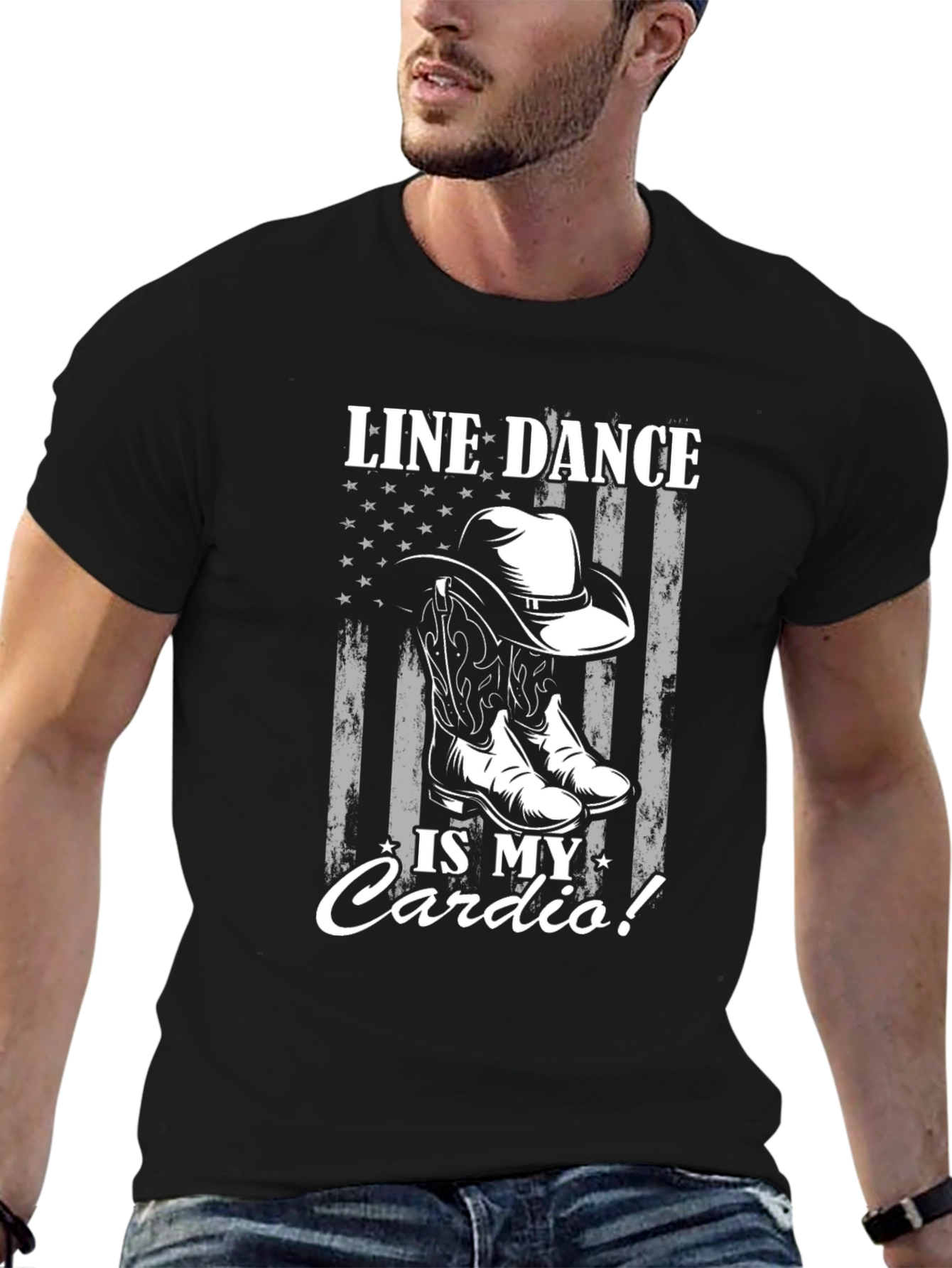 Line Dance Cardio T-Shirt Cowboy Boots Graphic Tee