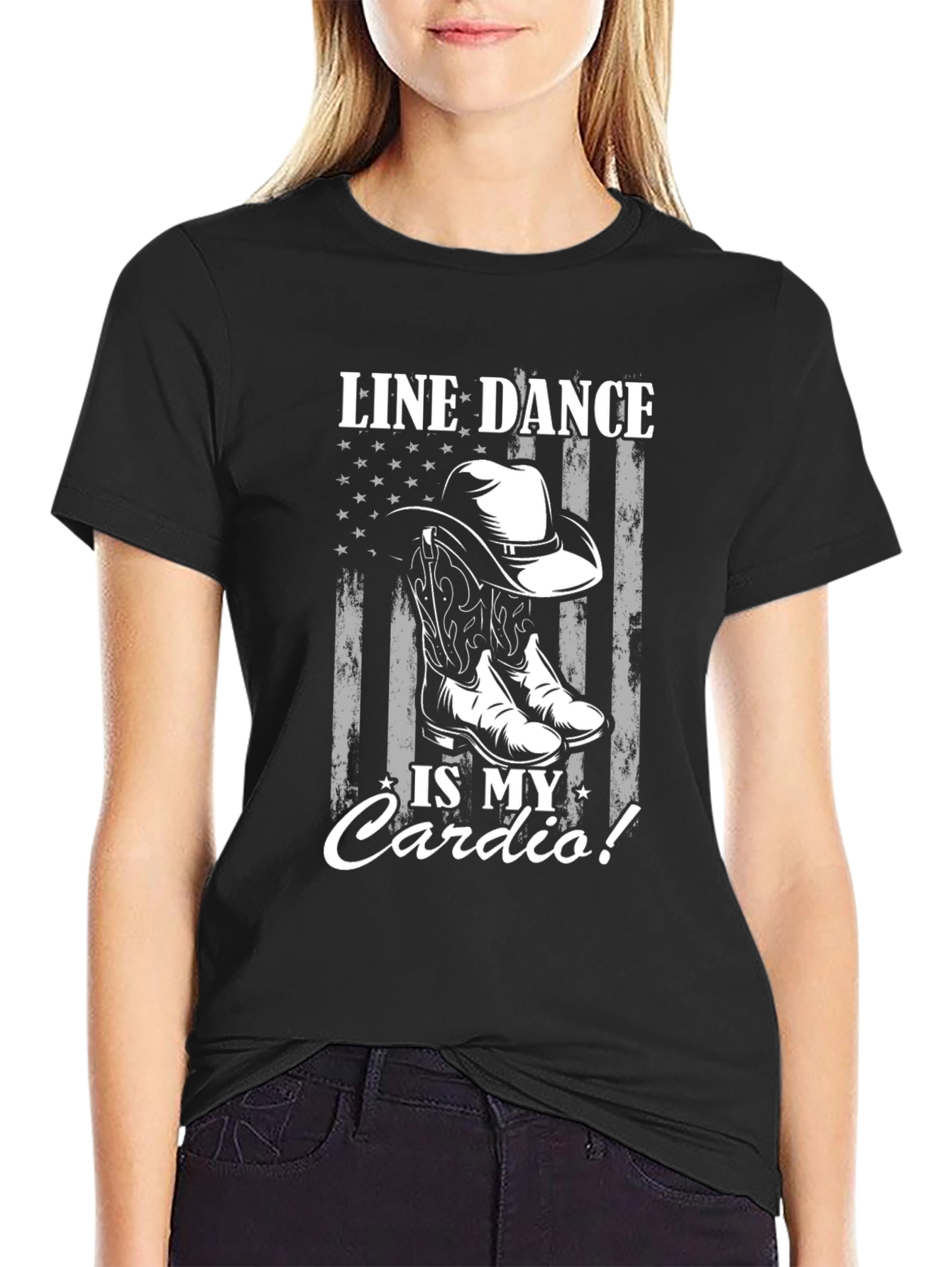 Line Dance Cardio T-Shirt Cowboy Boots Graphic Tee