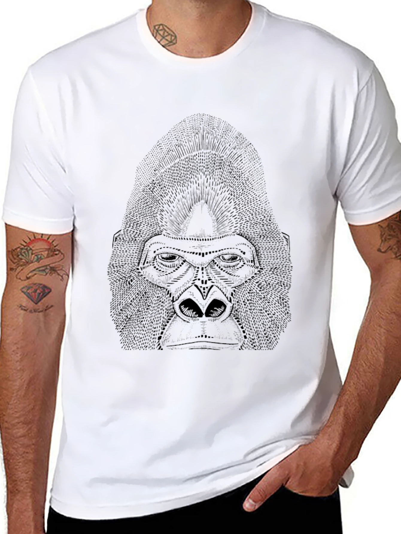 Gorilla Graphic Print Black T-Shirt