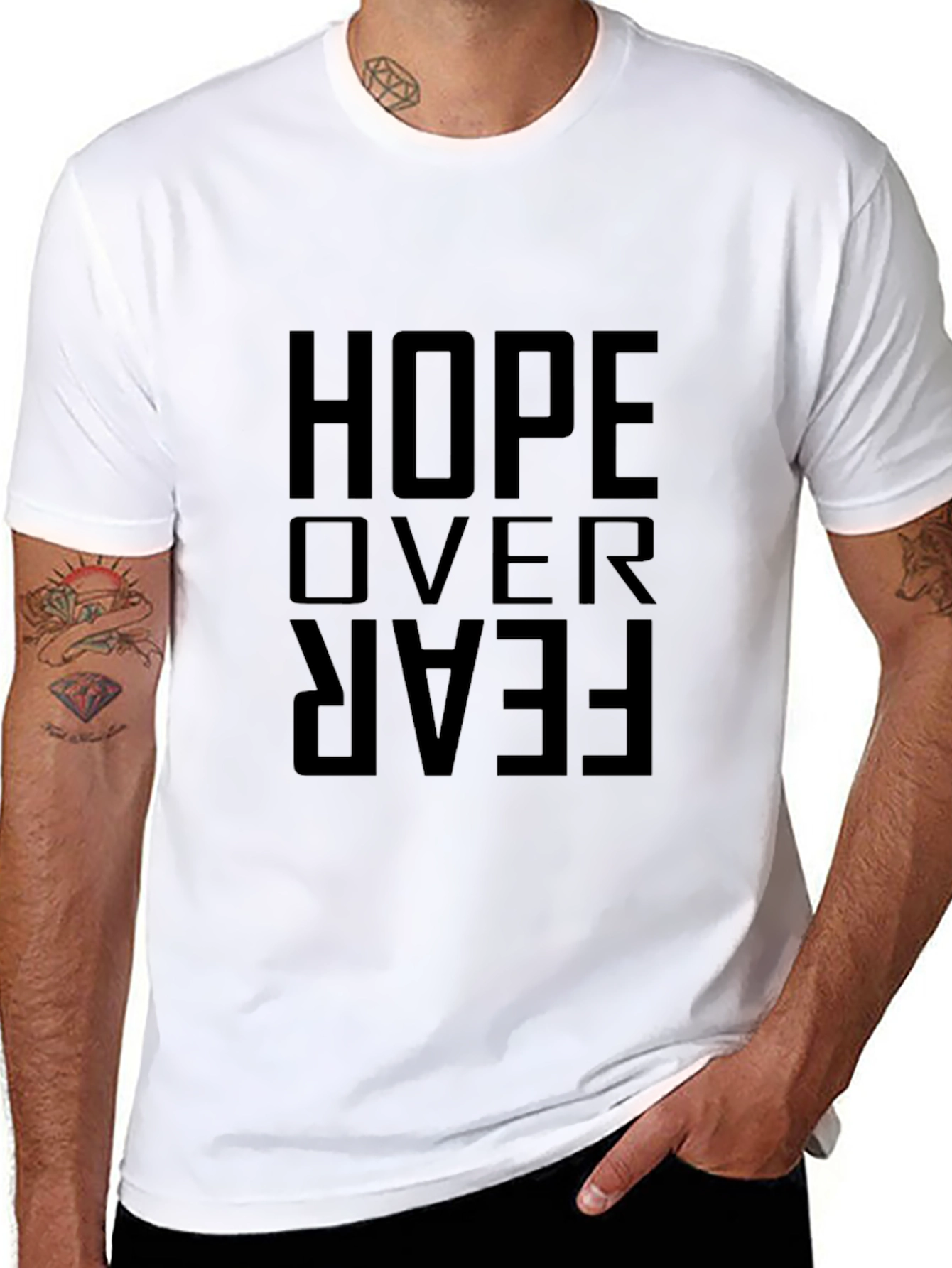 Hope Over Fear Graphic Tee - Mens Black T-Shirt
