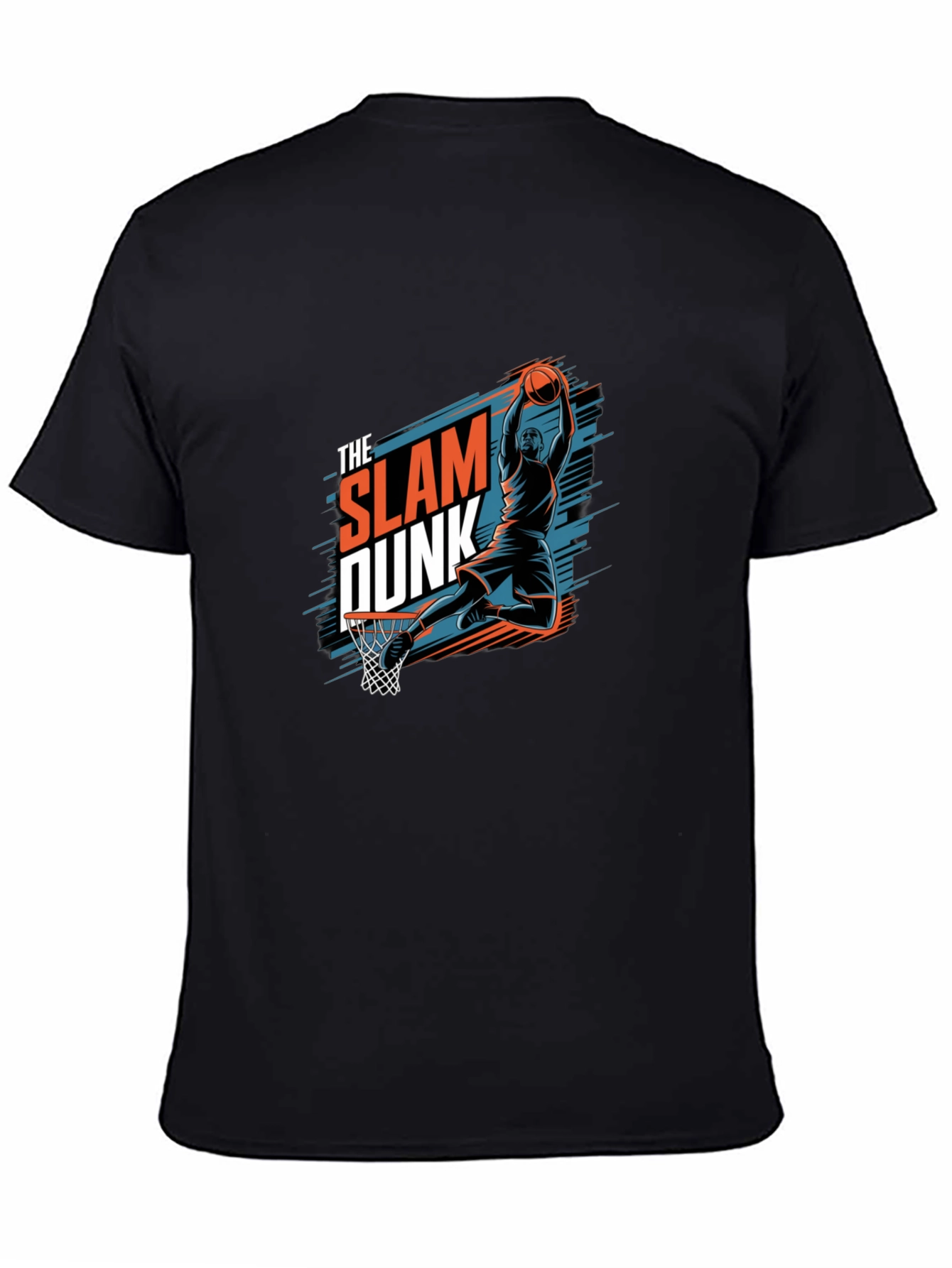 Slam Dunk Graphic Tee - Black Cotton Basketball T-Shirt