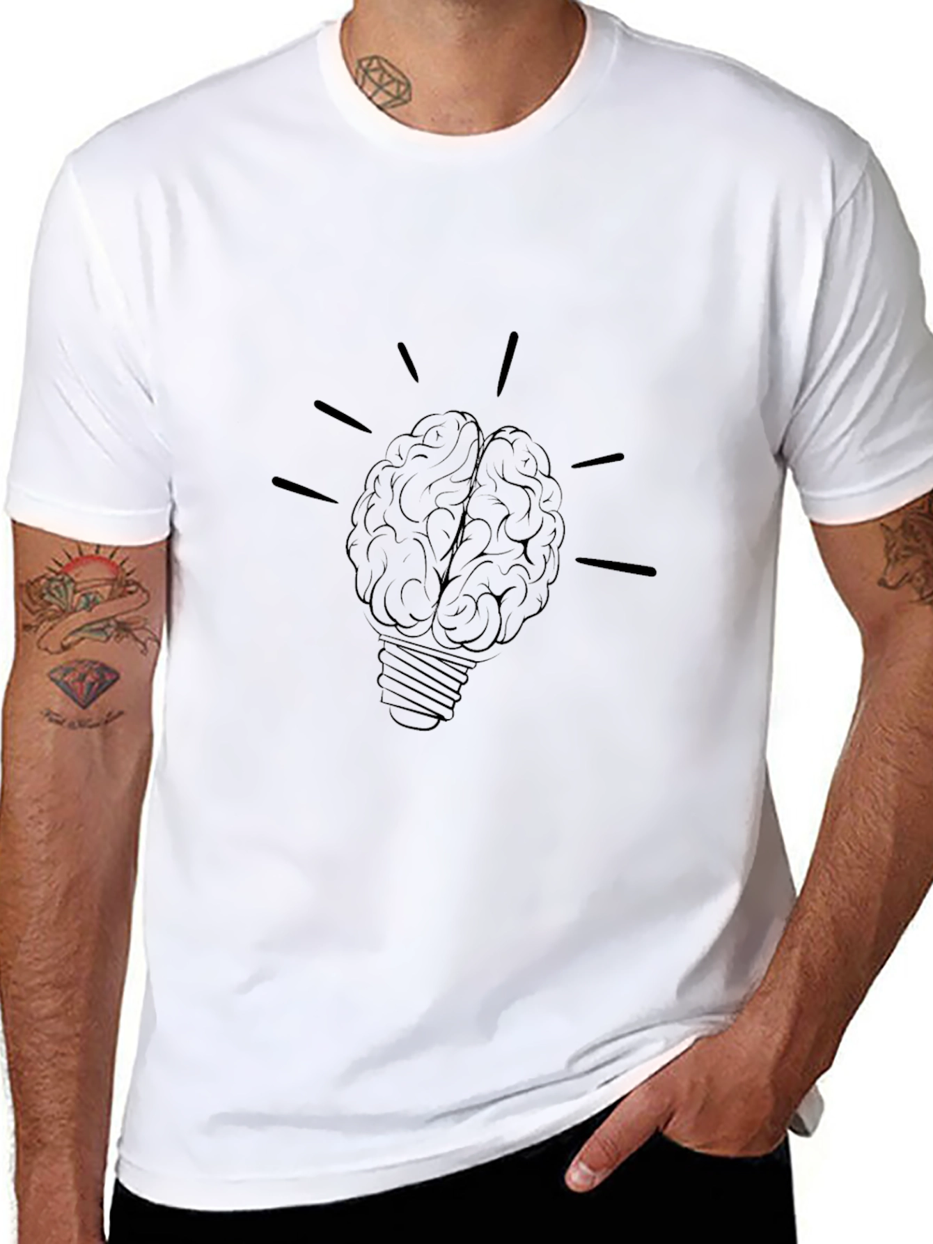 Brain Bulb Graphic Tee - Think Smart!