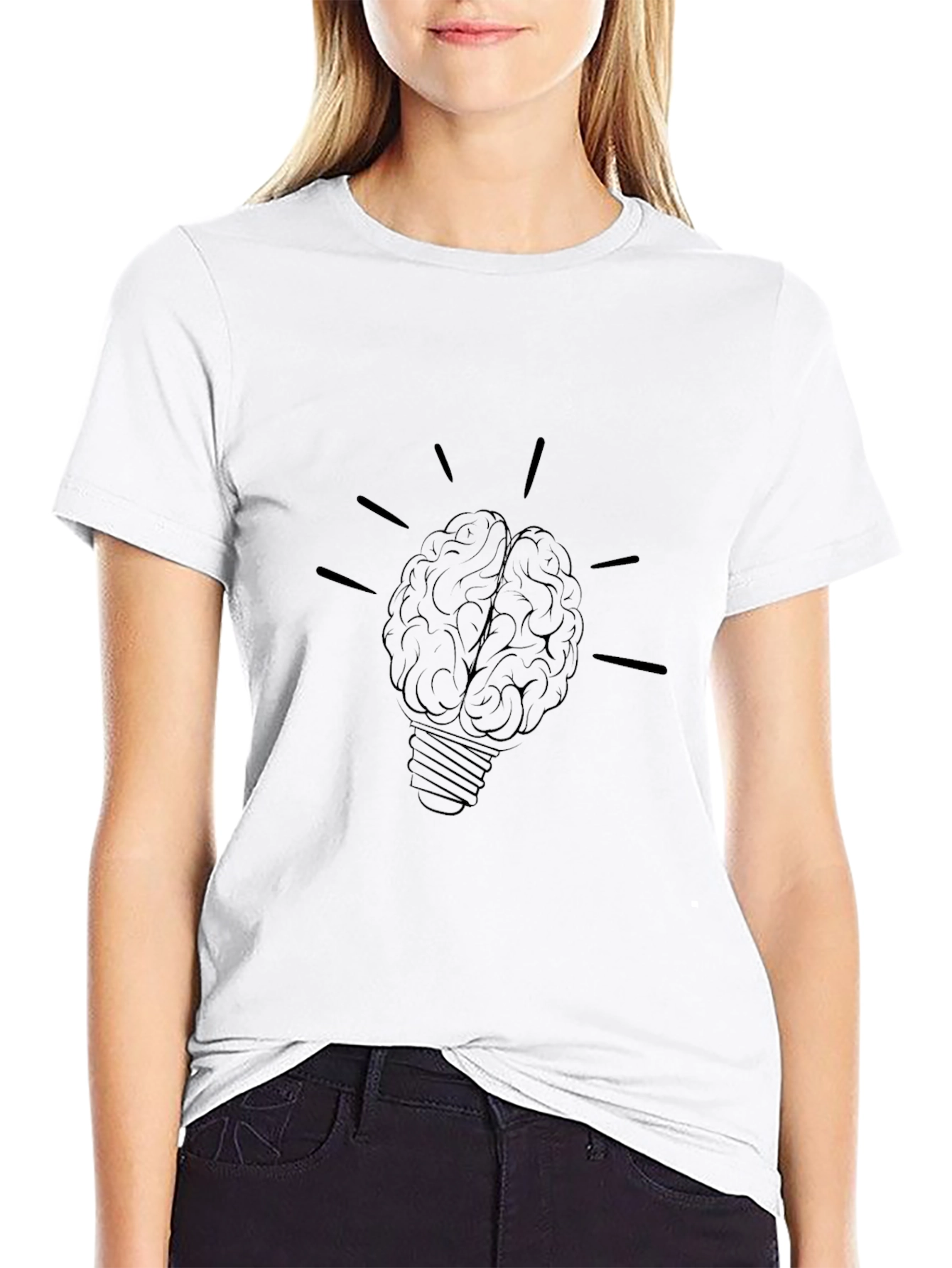 Brain Bulb Graphic Tee - Think Smart!