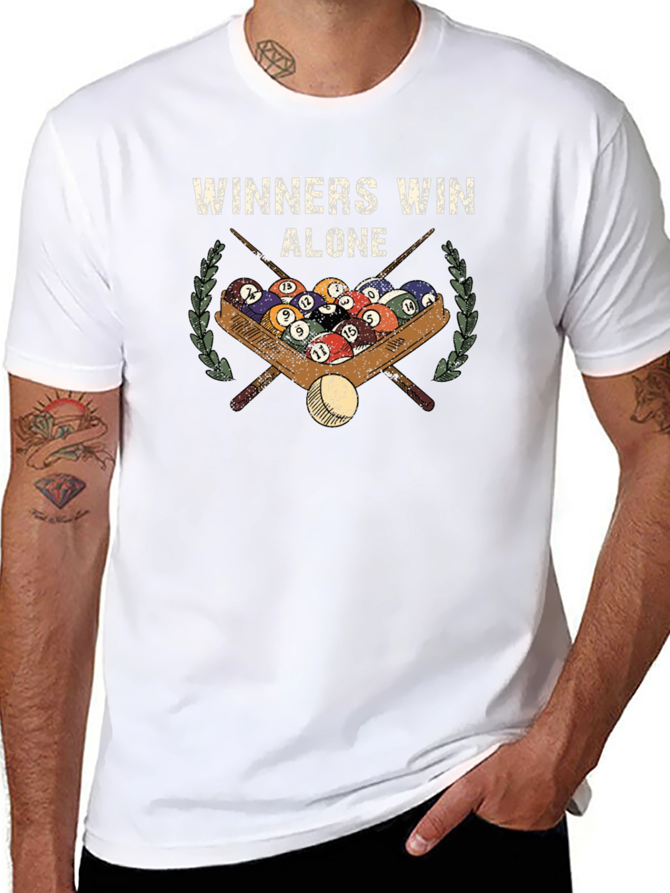 Winners Win Alone T-Shirt - Billiards Pool Design
