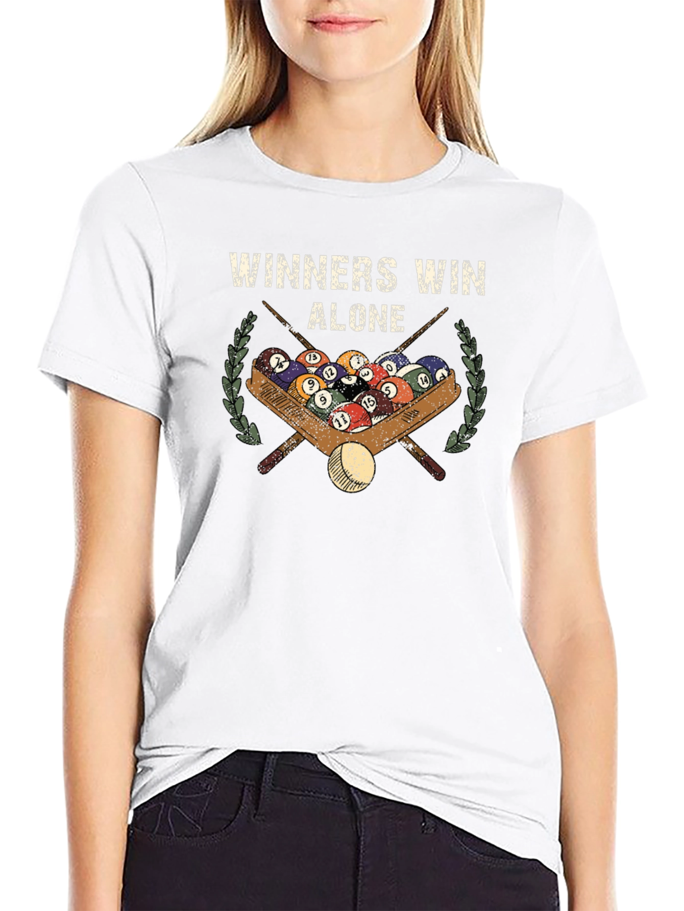Winners Win Alone T-Shirt - Billiards Pool Design