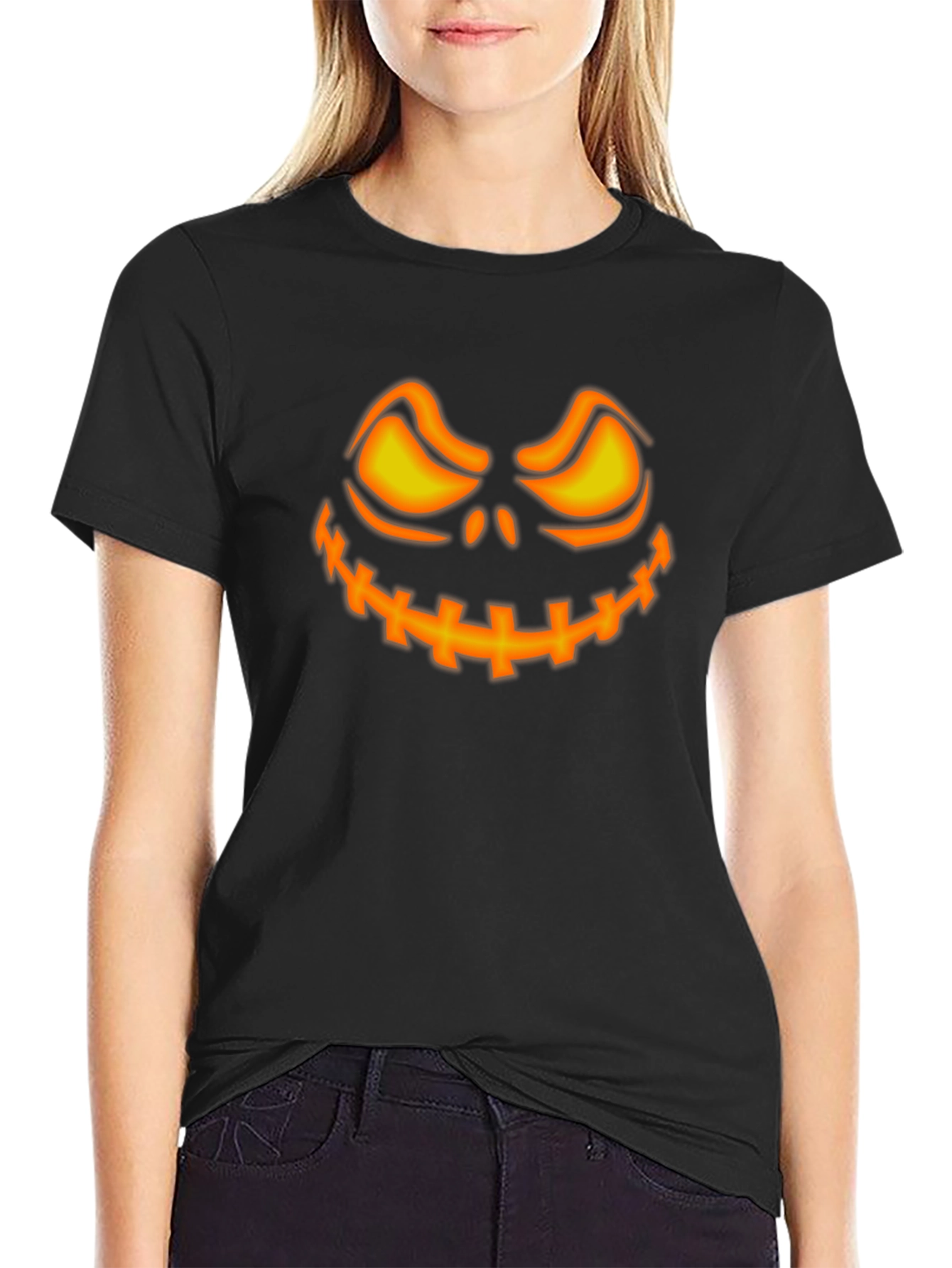 Spooky Pumpkin Face Halloween T-Shirt