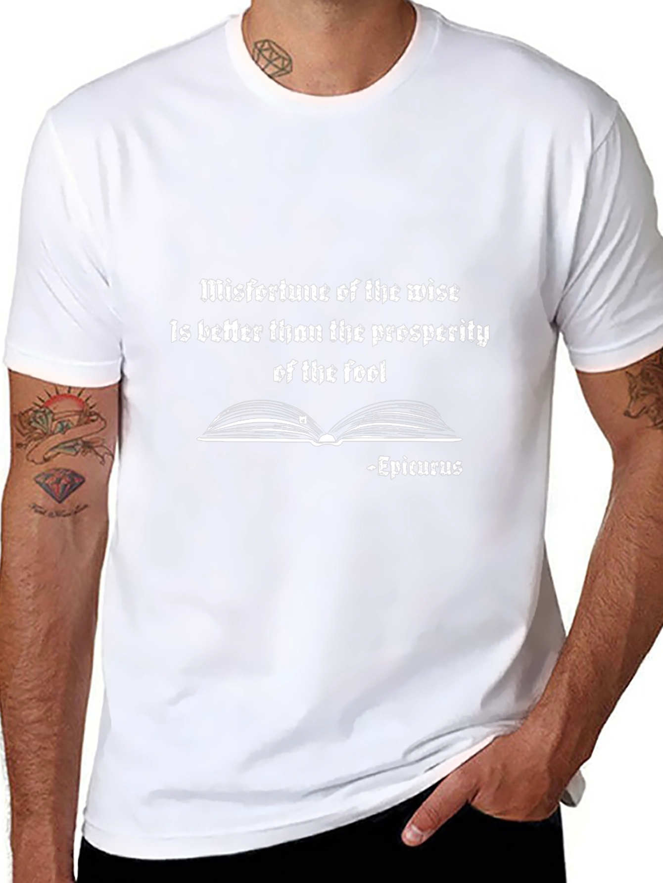 Epicurus Quote T-Shirt - Misfortune of the Wise