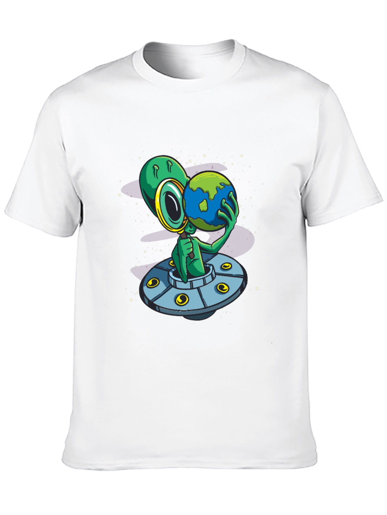 Alien UFO Earth Graphic T-Shirt