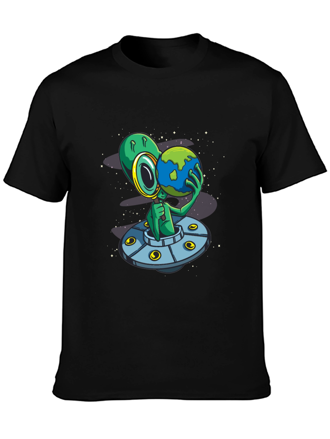 Alien UFO Earth Graphic T-Shirt