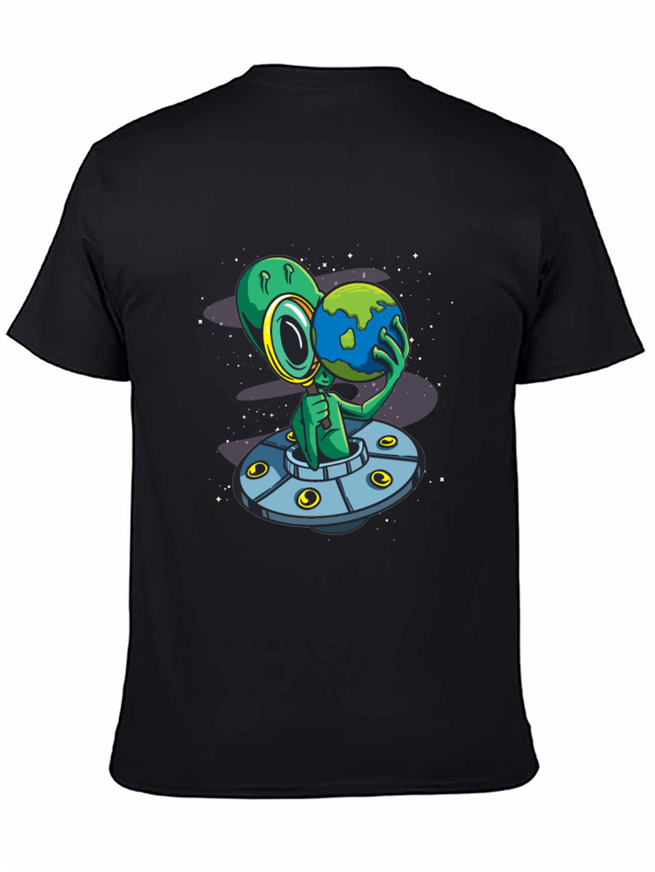 Alien UFO Earth Graphic T-Shirt