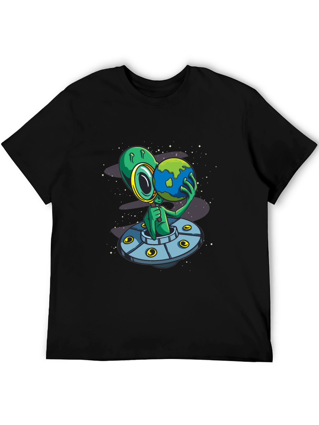 Alien UFO Earth Graphic T-Shirt