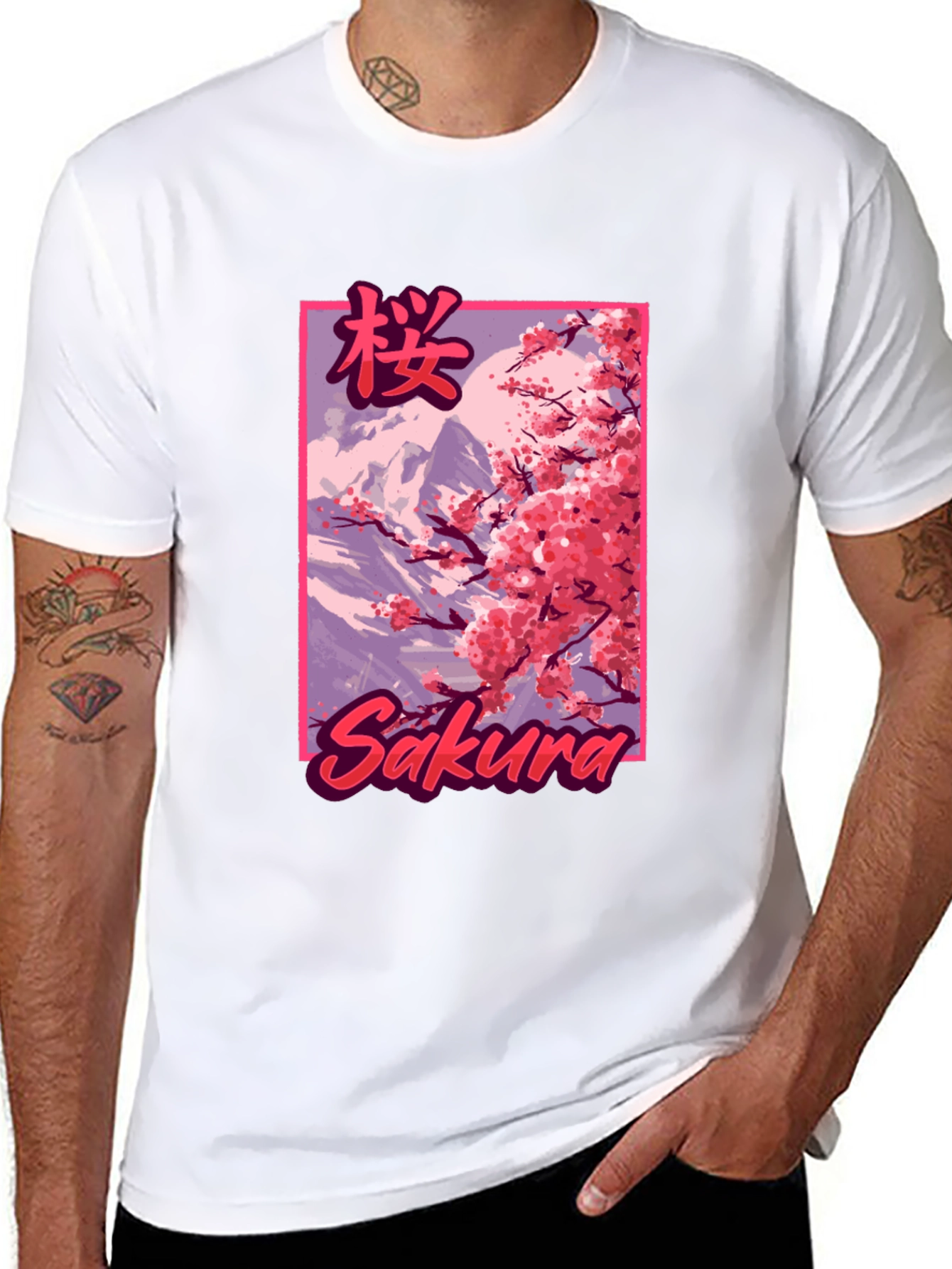 Sakura Blossom Graphic T-Shirt - Japanese Cherry Design