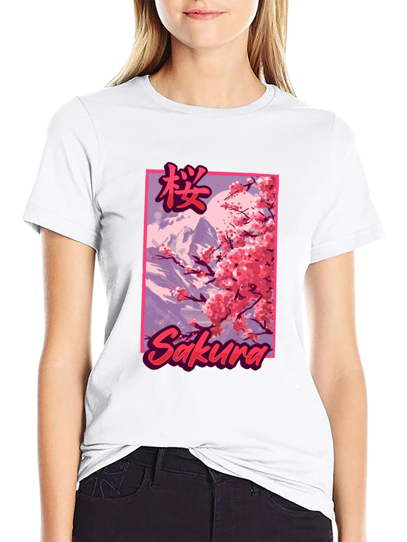 Sakura Blossom Graphic T-Shirt - Japanese Cherry Design