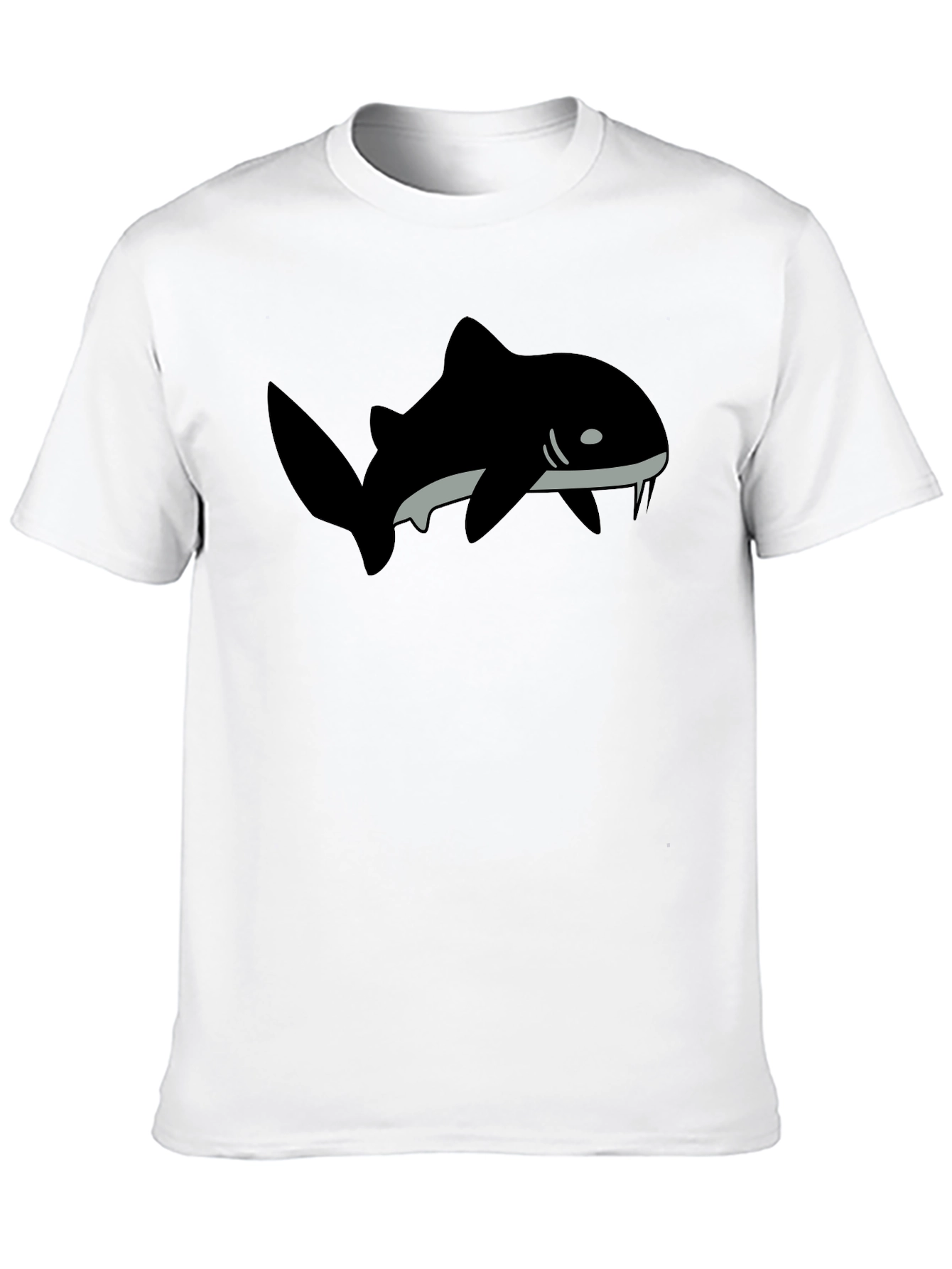 Black T-Shirt with Shark Graphic Print