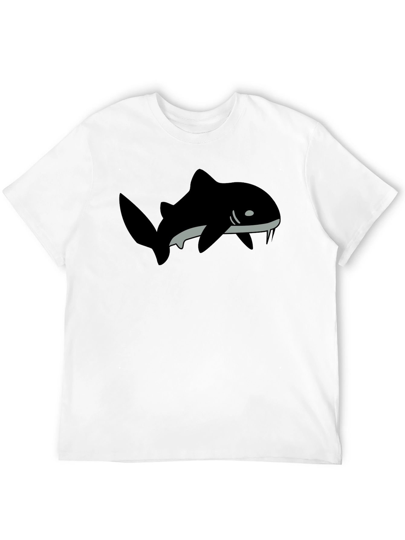 Black T-Shirt with Shark Graphic Print