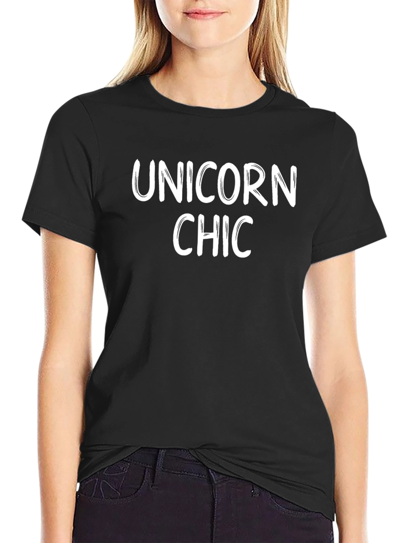 Unicorn Chic Black Graphic Tee