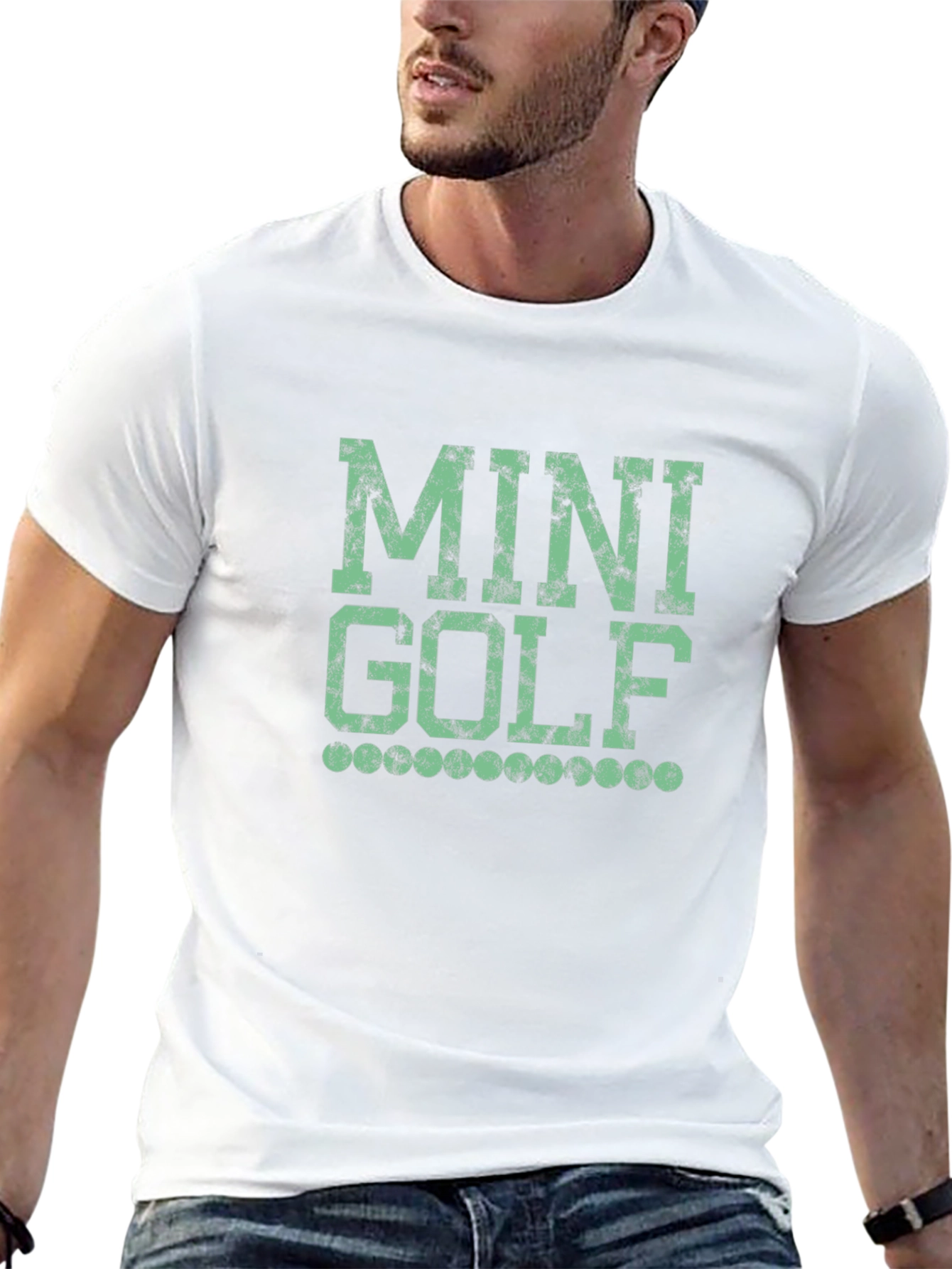Mini Golf Graphic Tee - Black Cotton Shirt