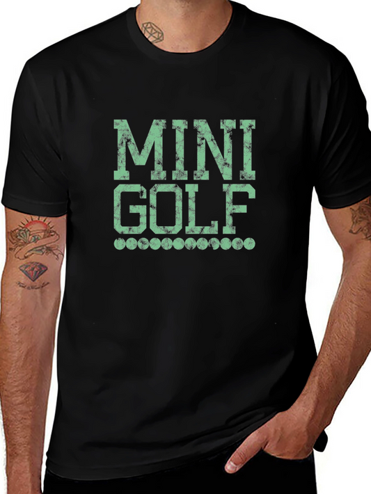 Mini Golf Graphic Tee - Black Cotton Shirt