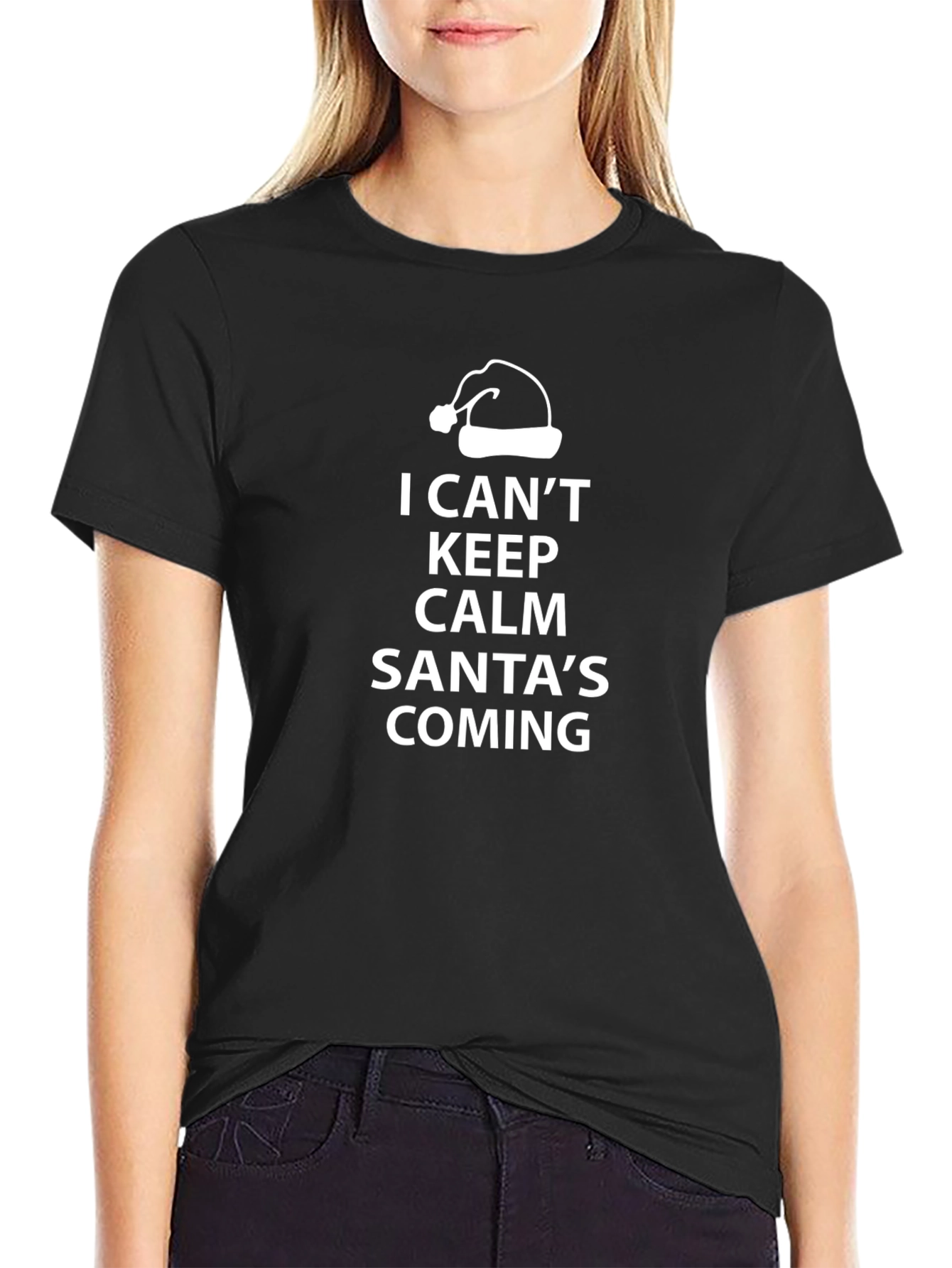 Keep Calm Santas Coming T-Shirt - Holiday Festive Tee