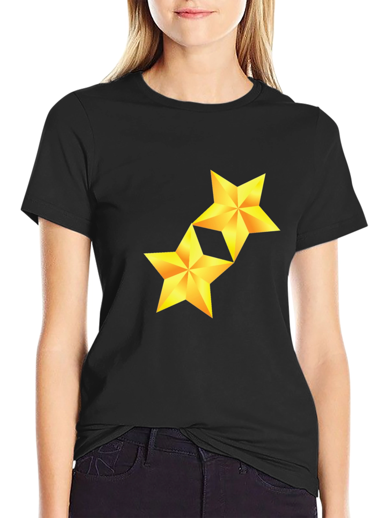 Golden Star Graphic Black Tee